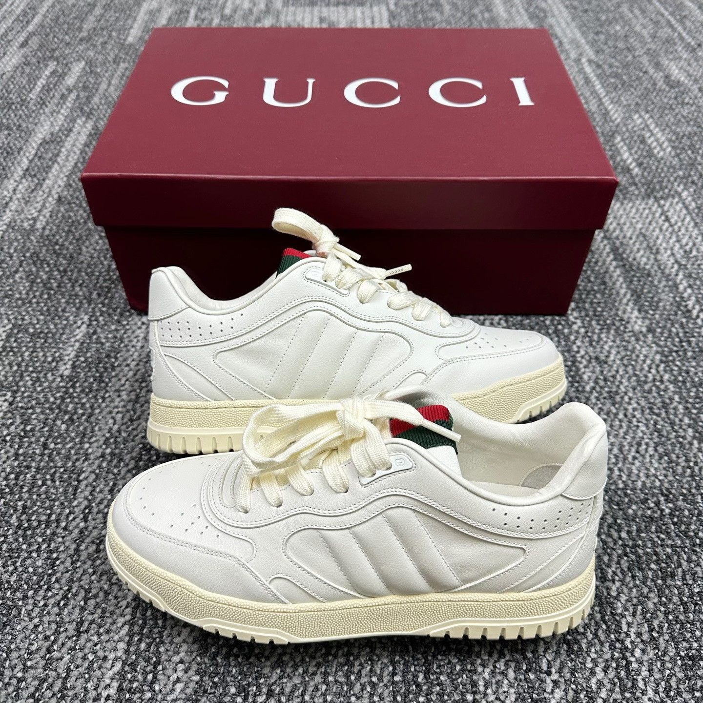 Gucci Gucci Re-Web Grained Leather Sneakers UK 6.5 Size US 7.5 / EU 40-41 - 5 Thumbnail