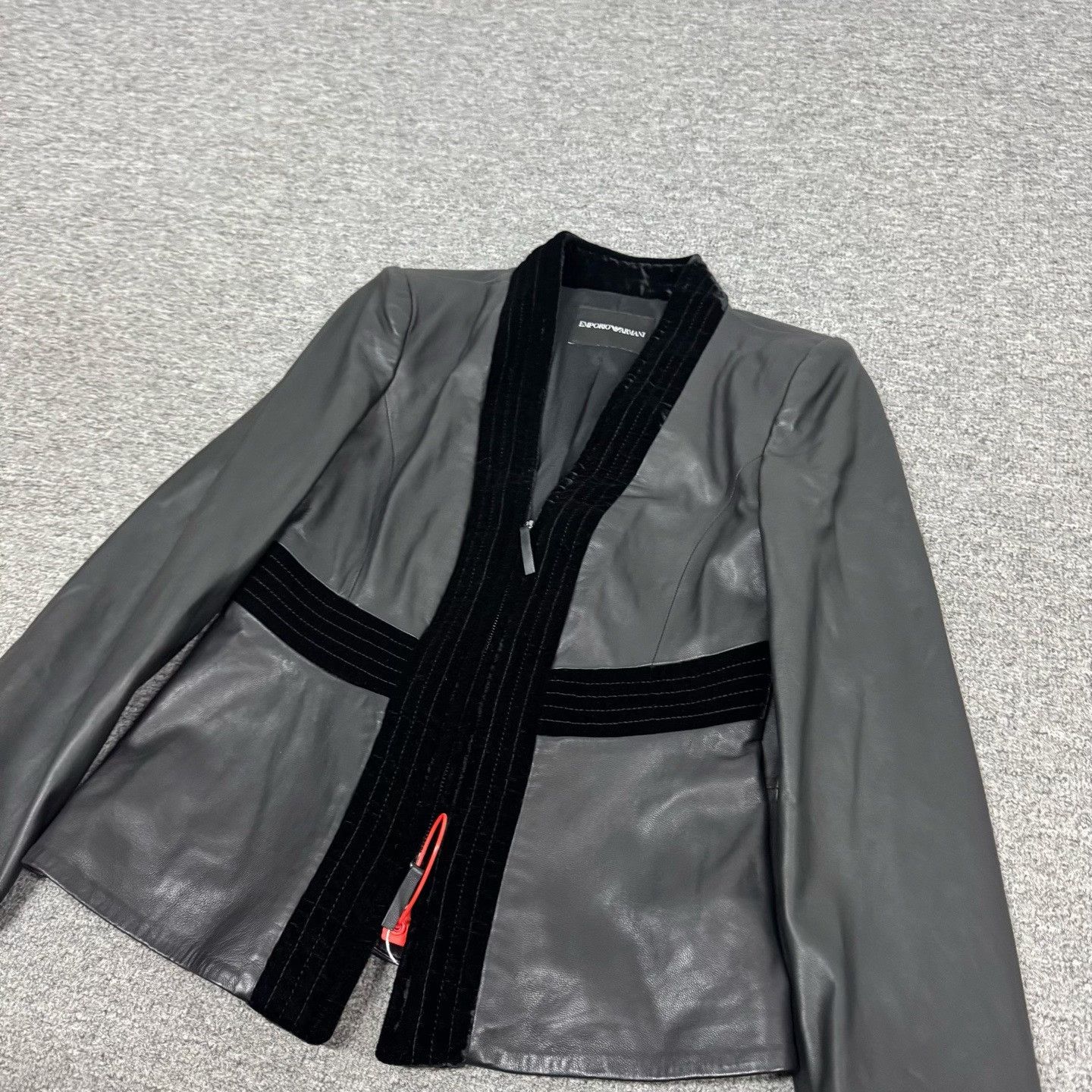 Emporio Armani Emporio Armani Leather Velvet Trim Jacket 40 Size S / US 4 / IT 40 - 5 Thumbnail