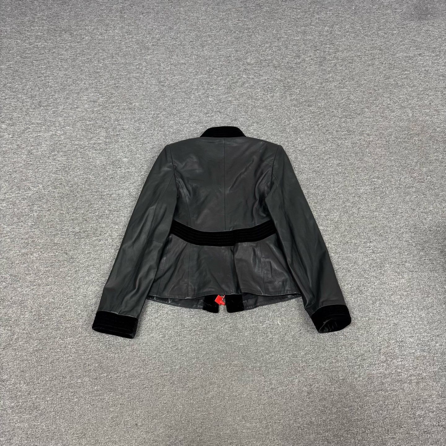 Emporio Armani Emporio Armani Leather Velvet Trim Jacket 40 Size S / US 4 / IT 40 - 3 Thumbnail