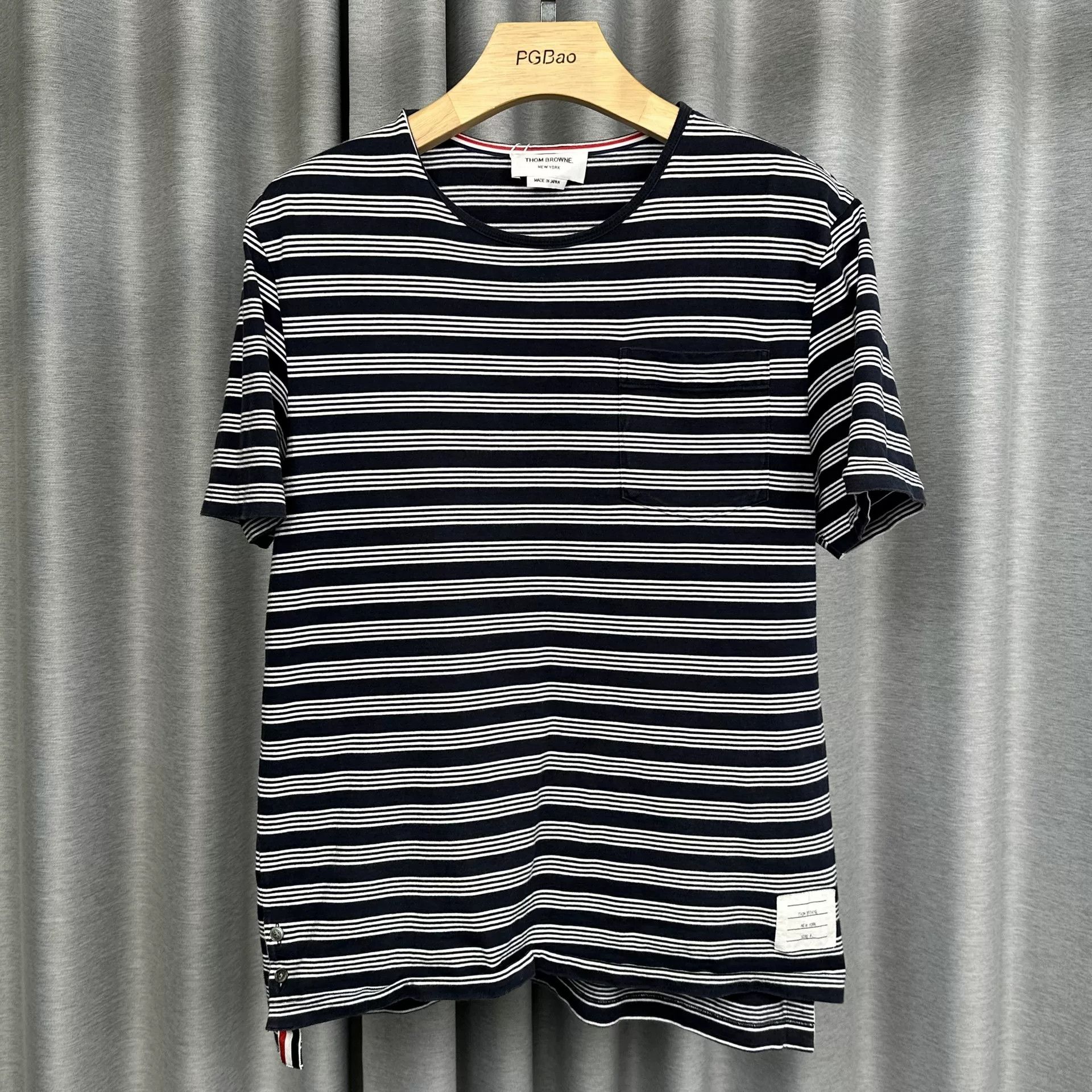 Thom Browne Thom Browne Striped Pocket T-Shirt Size 4 Size US XL / EU 56 / 4 - 2 Thumbnail