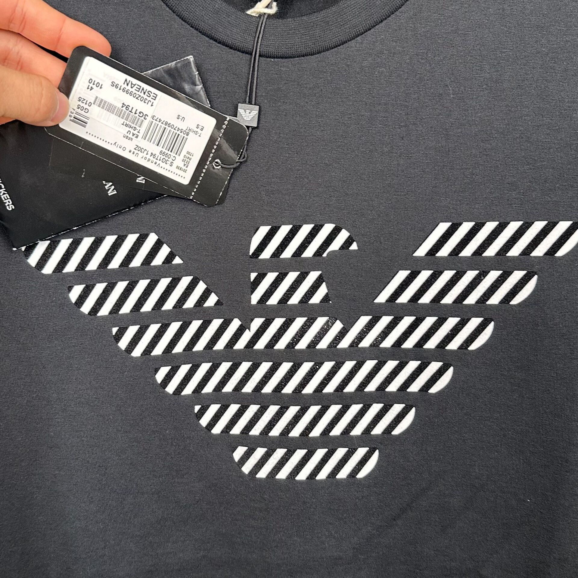 Emporio Armani Emporio Armani Striped Eagle Logo T-Shirt US S Size US S / EU 44-46 / 1 - 4 Thumbnail