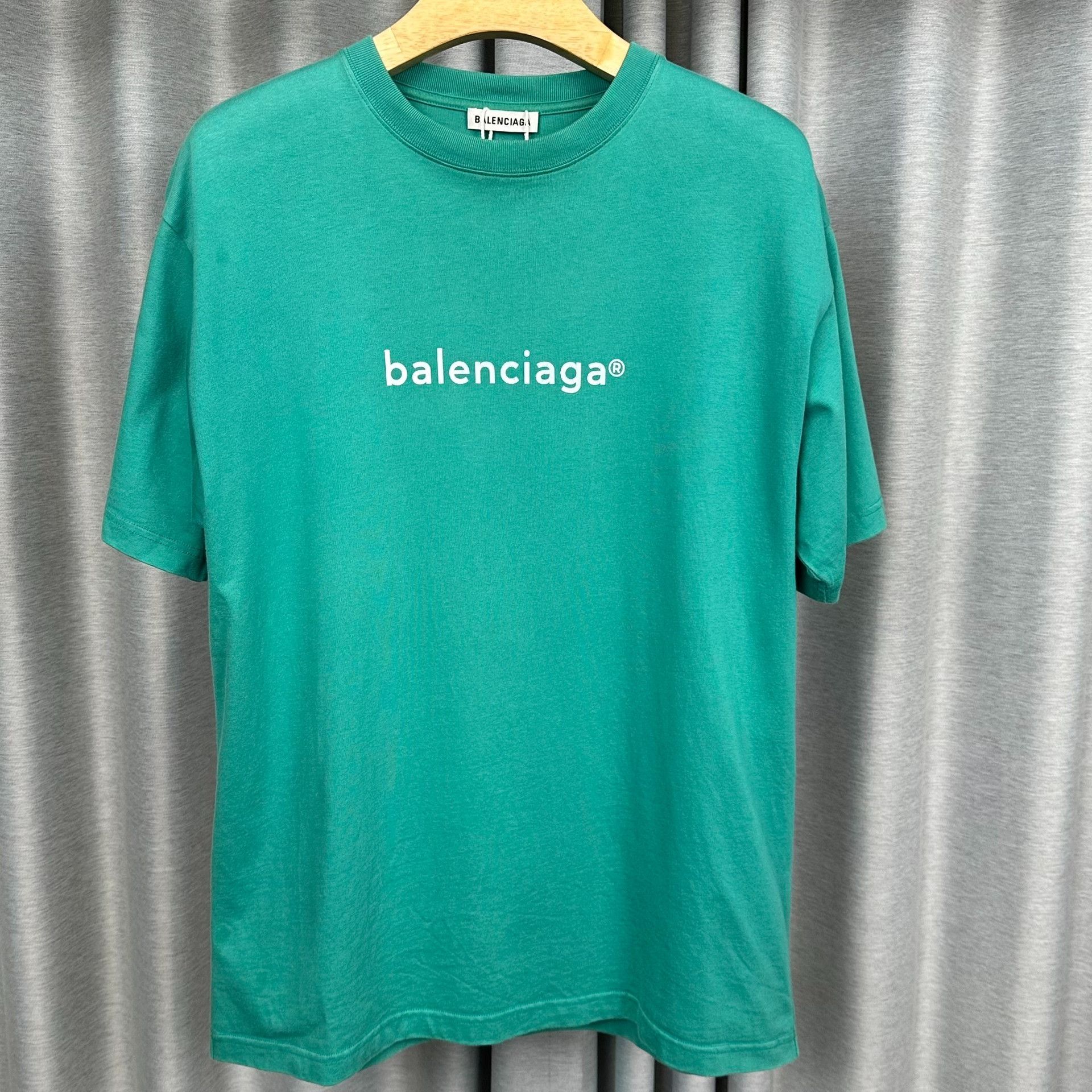 Balenciaga Balenciaga Logo Graphic Teal T-Shirt XS Size US XS / EU 42 / 0 - 2 Thumbnail