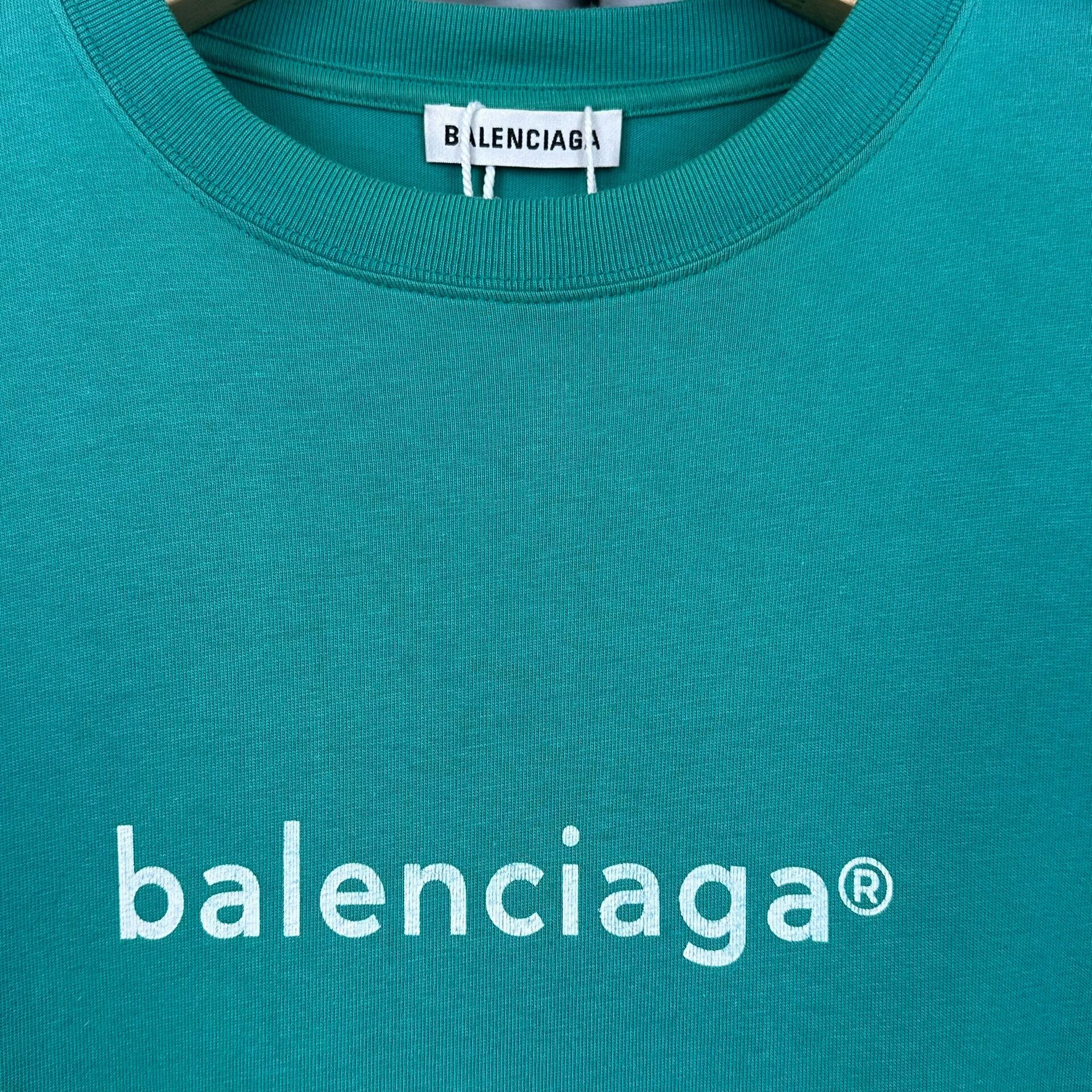 Balenciaga Balenciaga Logo Graphic Teal T-Shirt XS Size US XS / EU 42 / 0 - 4 Thumbnail