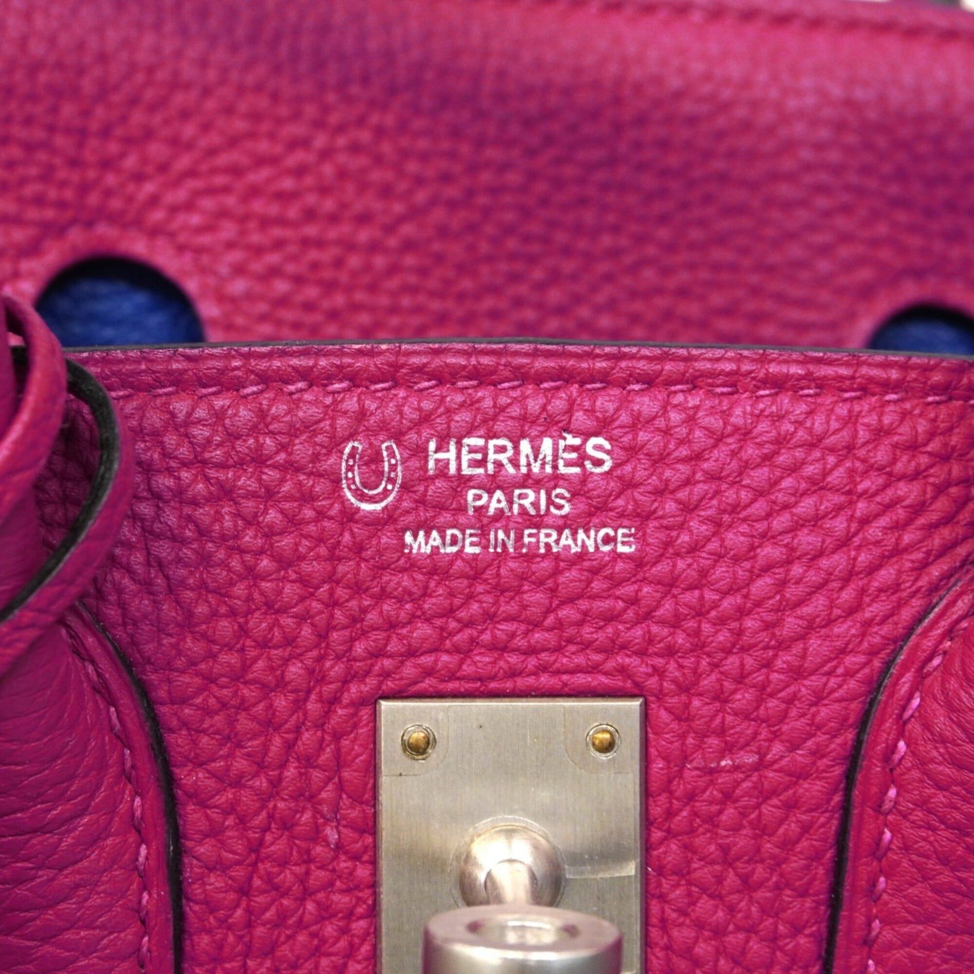 Hermes Hermes Birkin 25 Handbag, Togo Leather, Rose Purple/Blue Royal, C Stamp, SPO Women's Size ONE SIZE - 5 Thumbnail
