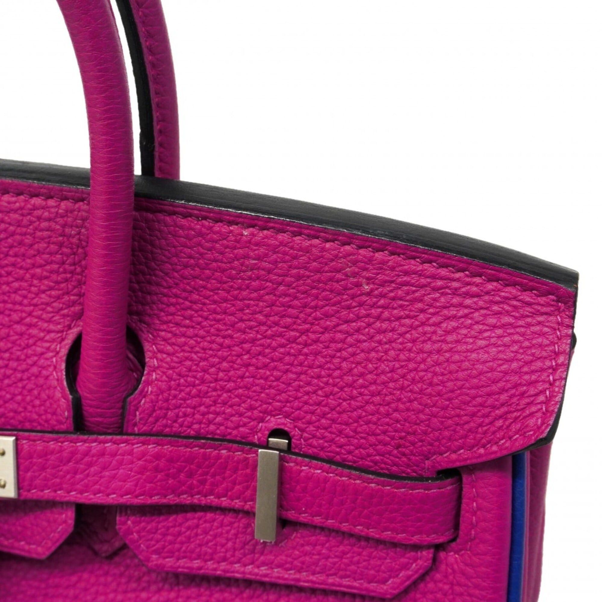 Hermes Hermes Birkin 25 Handbag, Togo Leather, Rose Purple/Blue Royal, C Stamp, SPO Women's Size ONE SIZE - 7 Thumbnail