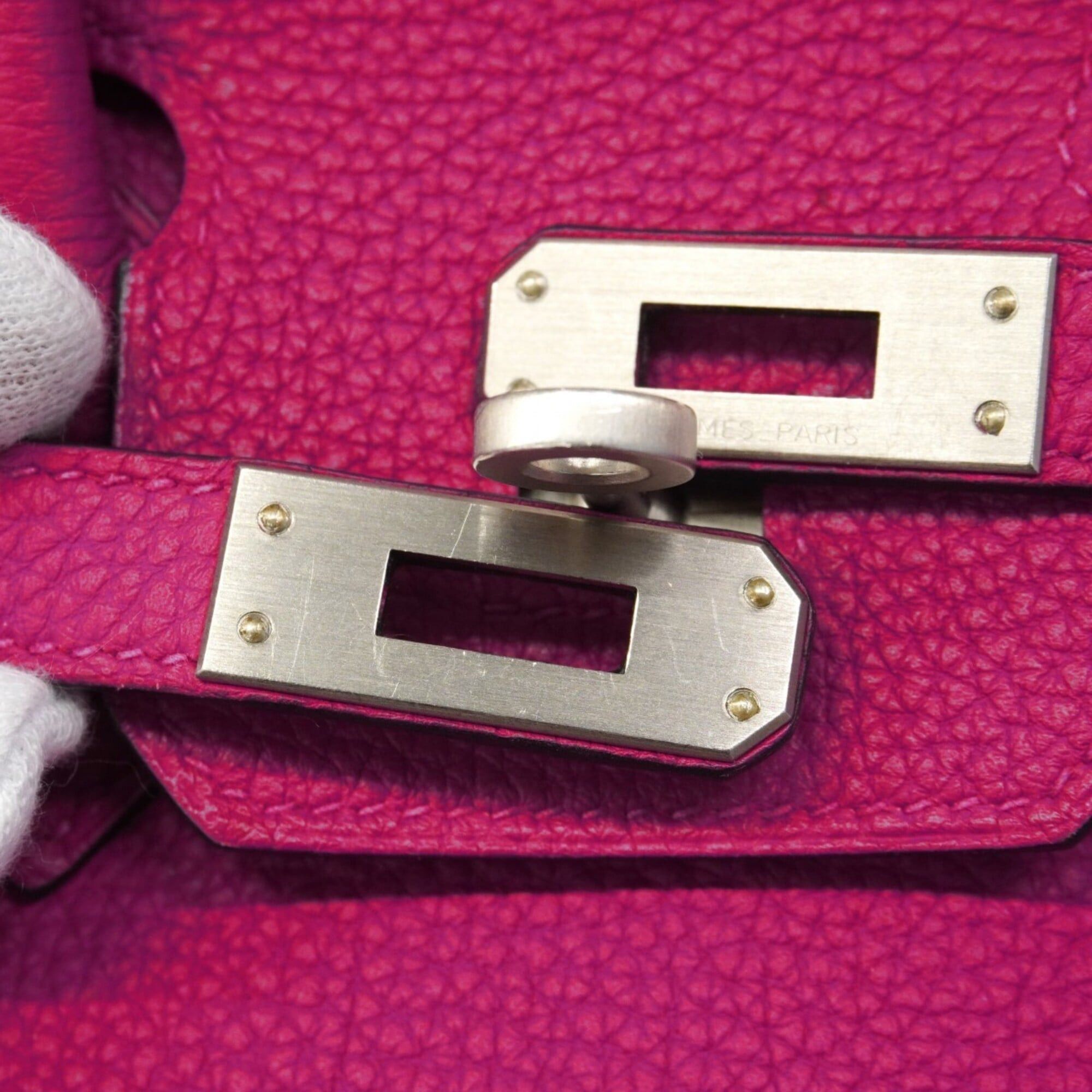 Hermes Hermes Birkin 25 Handbag, Togo Leather, Rose Purple/Blue Royal, C Stamp, SPO Women's Size ONE SIZE - 10 Thumbnail