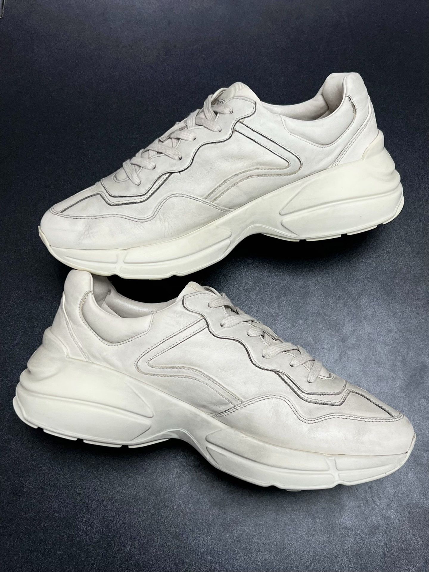 Gucci Gucci Distressed White Lowtop Sneakers 9 Men Size US 9 / EU 42 - 6 Thumbnail