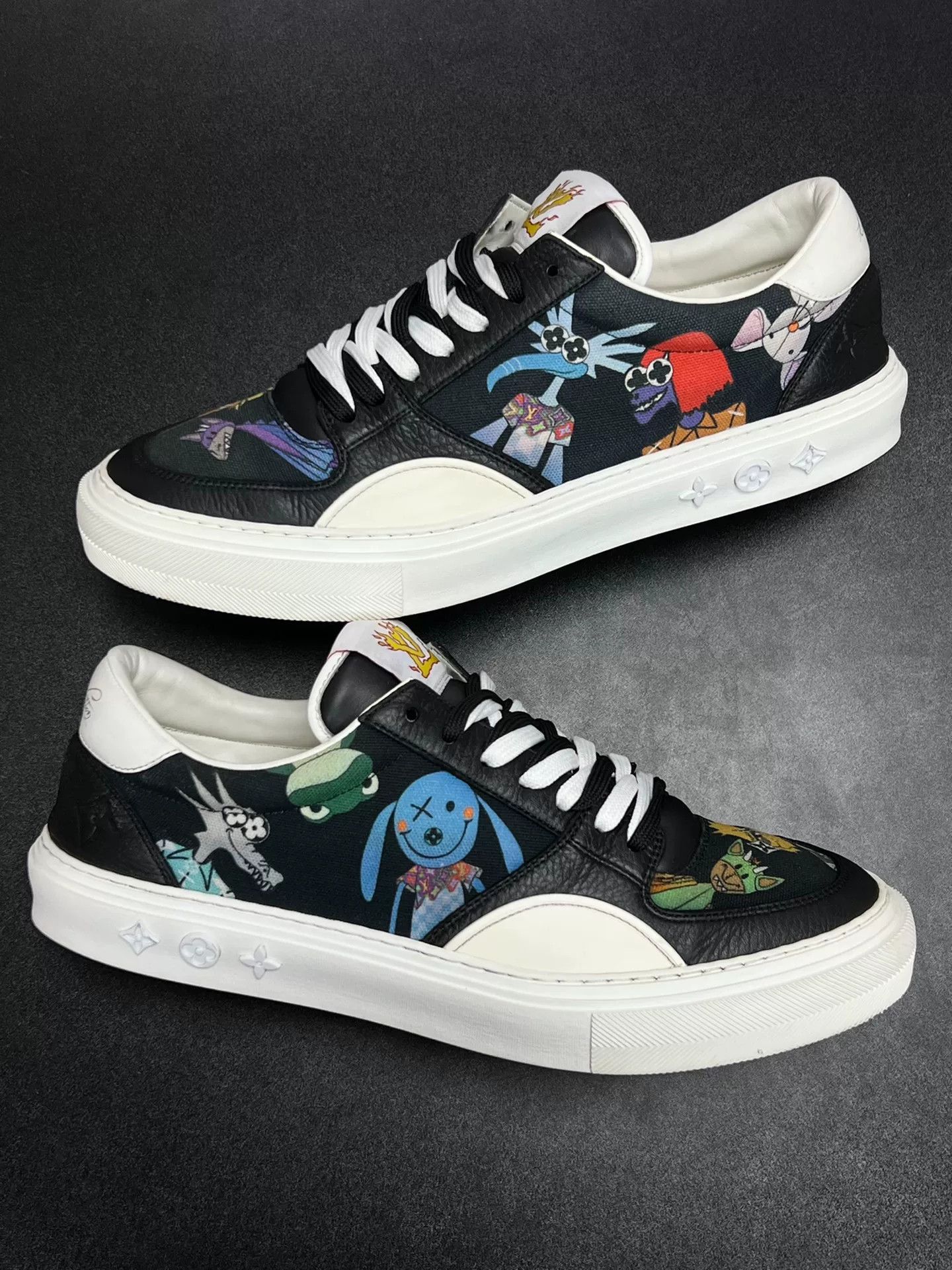 Louis Vuitton Louis Vuitton Printed Black Lowtop Sneakers 10 Men Size US 10 / EU 43 - 5 Thumbnail