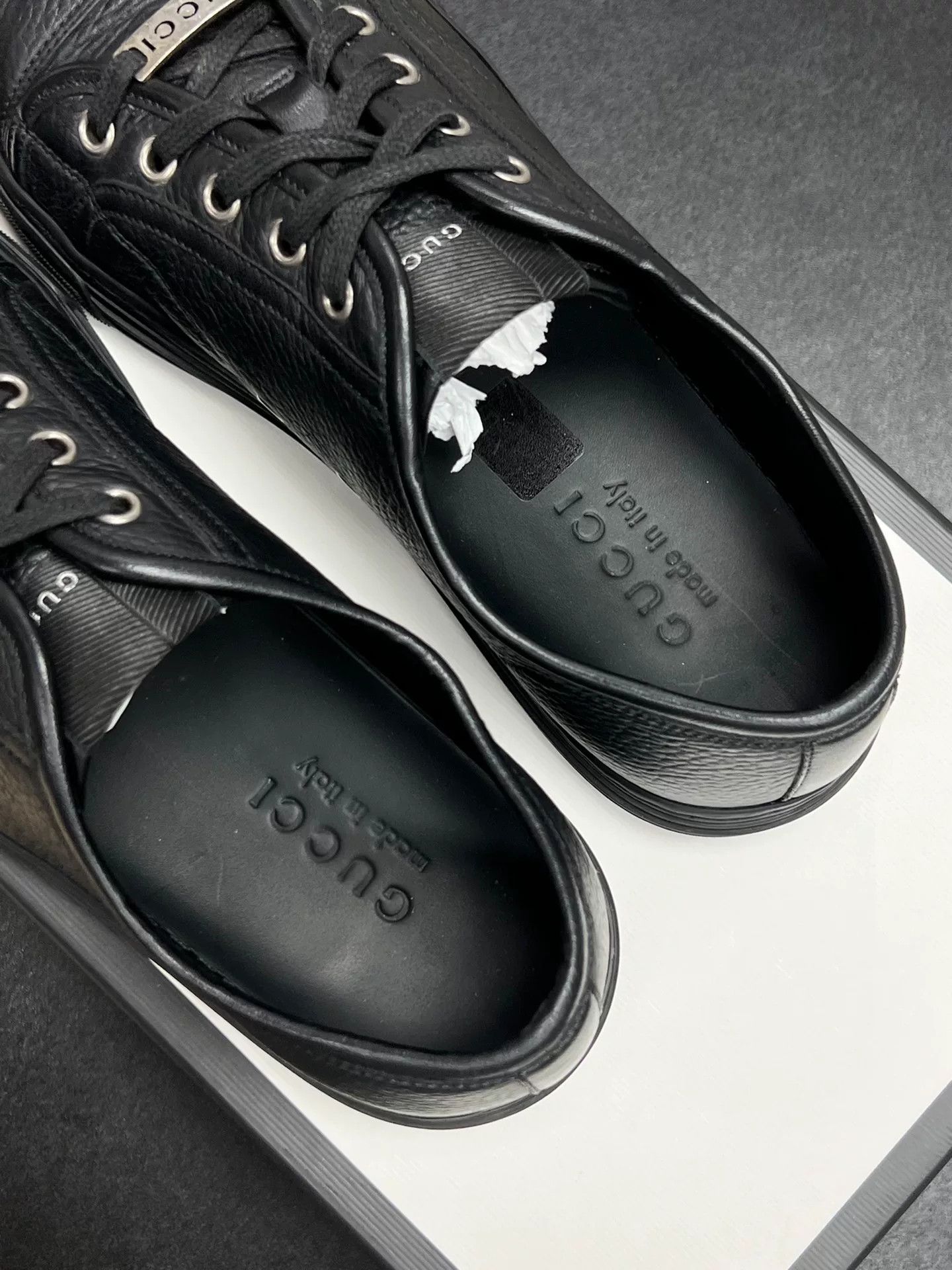 Gucci Gucci Leather Black Lowtop Sneakers 8.5 Men Size US 8.5 / EU 41-42 - 4 Thumbnail