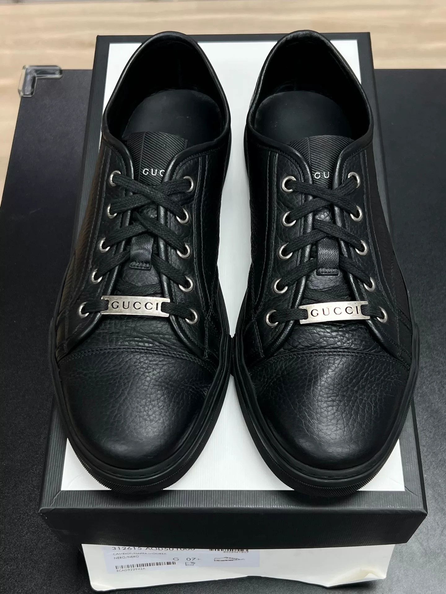 Gucci Gucci Leather Black Lowtop Sneakers 8.5 Men Size US 8.5 / EU 41-42 - 3 Thumbnail