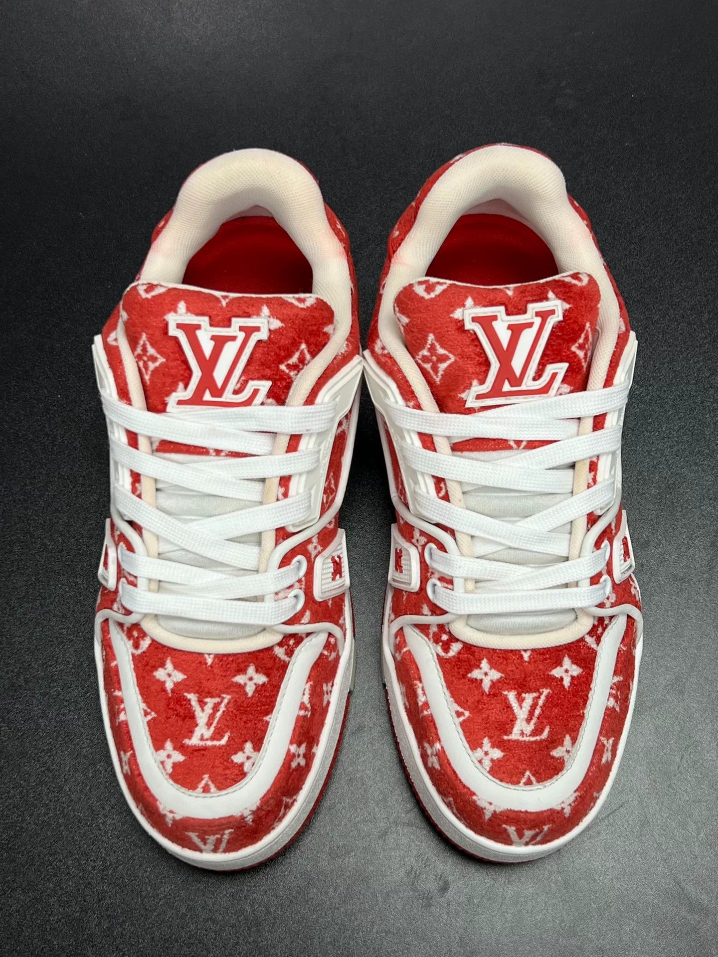 Louis Vuitton Louis Vuitton Training Red Lowtop Sneakers uk_3 Women Size US 5.5 / IT 35.5 - 3 Thumbnail