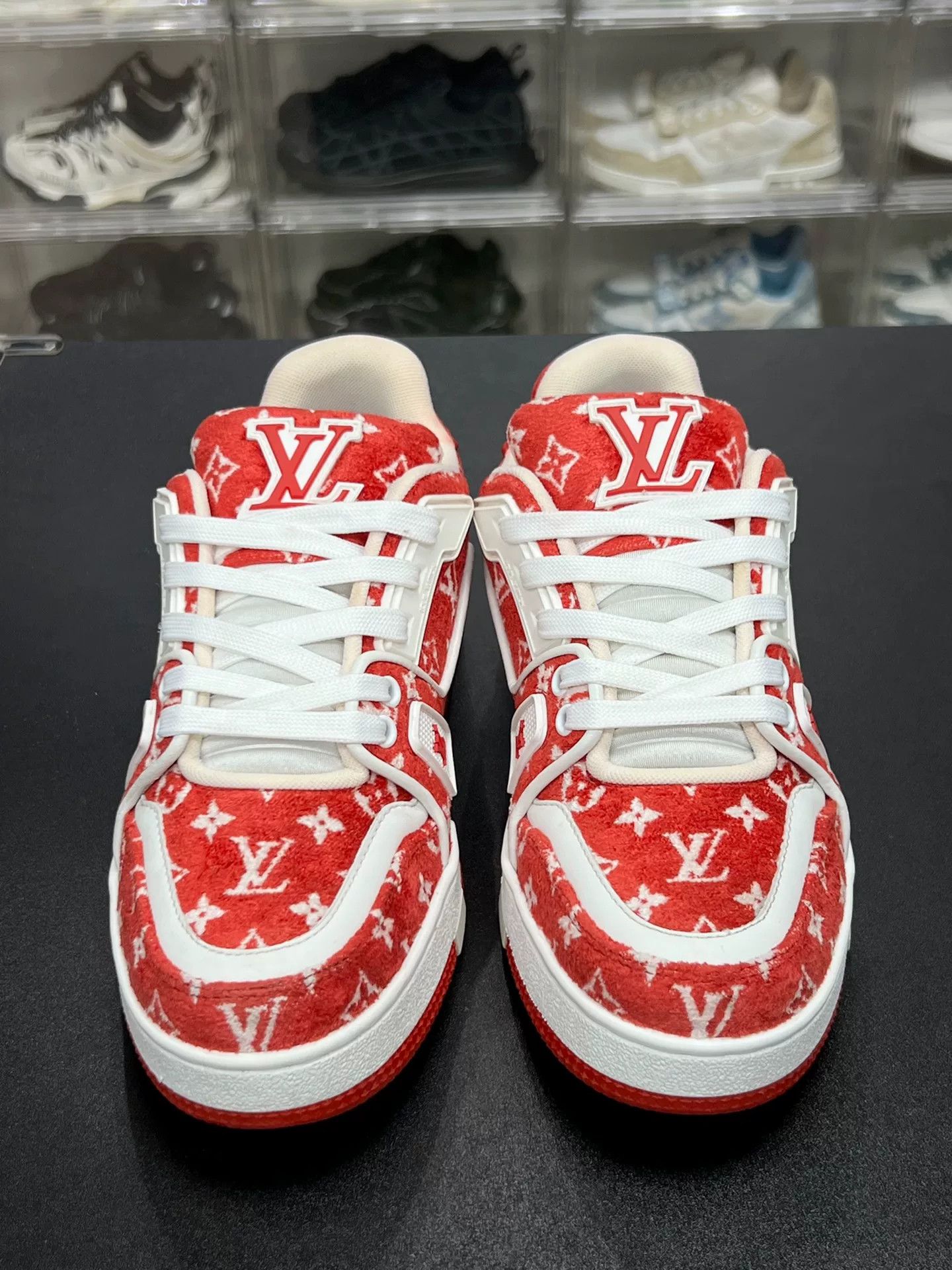 Louis Vuitton Louis Vuitton Training Red Lowtop Sneakers uk_3 Women Size US 5.5 / IT 35.5 - 2 Thumbnail