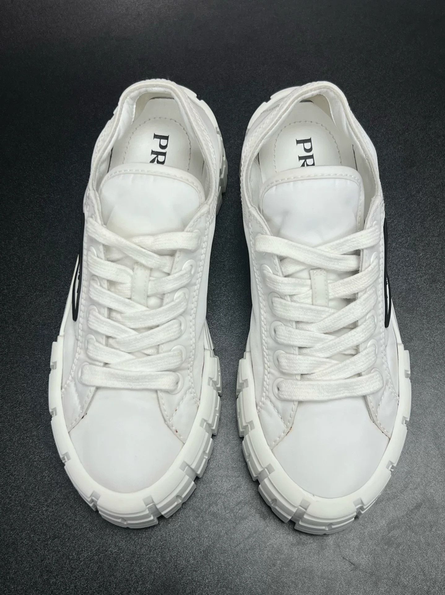 Prada Prada Nylon White Lowtop Sneakers us_7 Women Size US 7 / IT 37 - 3 Thumbnail