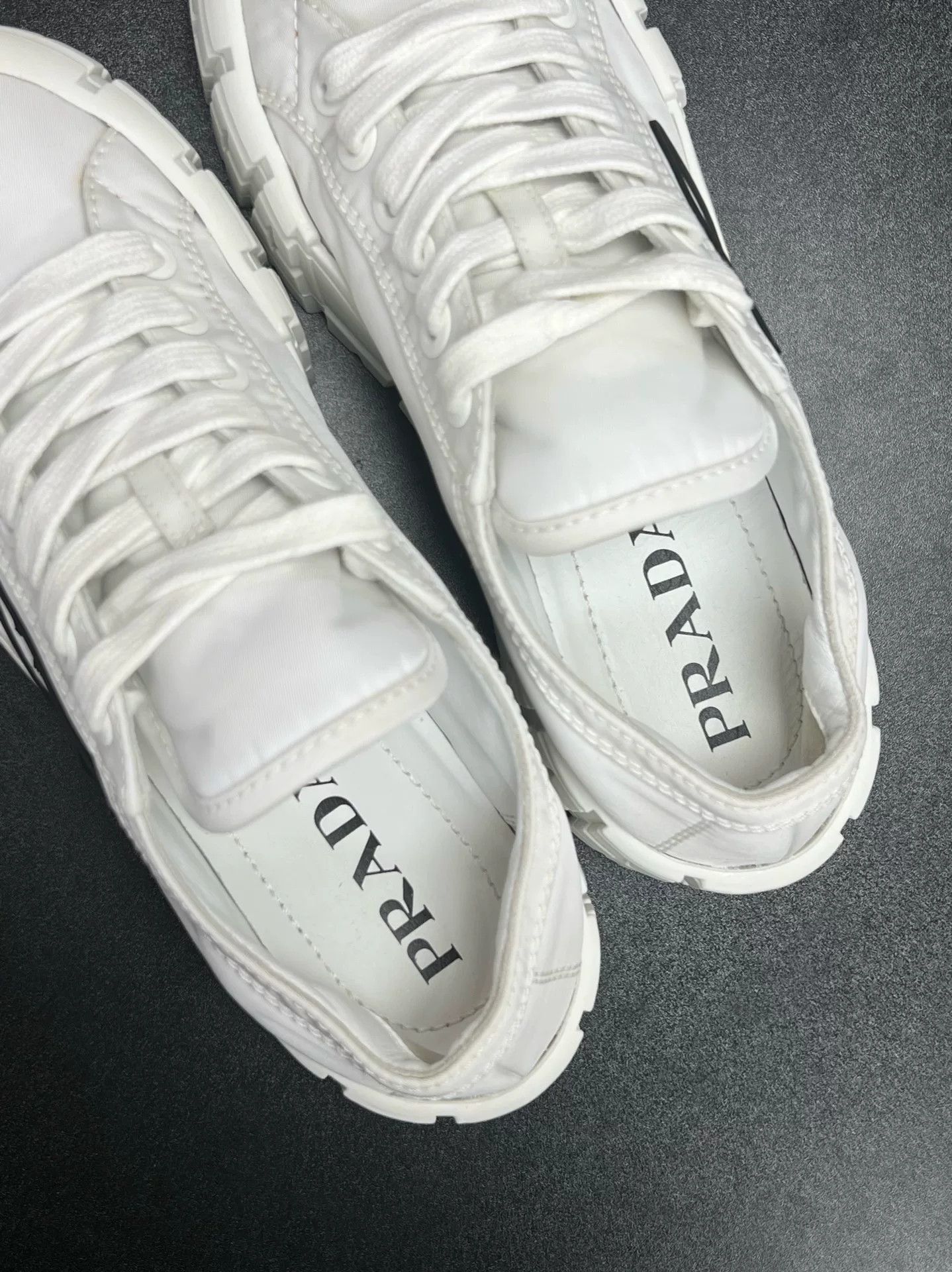 Prada Prada Nylon White Lowtop Sneakers us_7 Women Size US 7 / IT 37 - 4 Thumbnail
