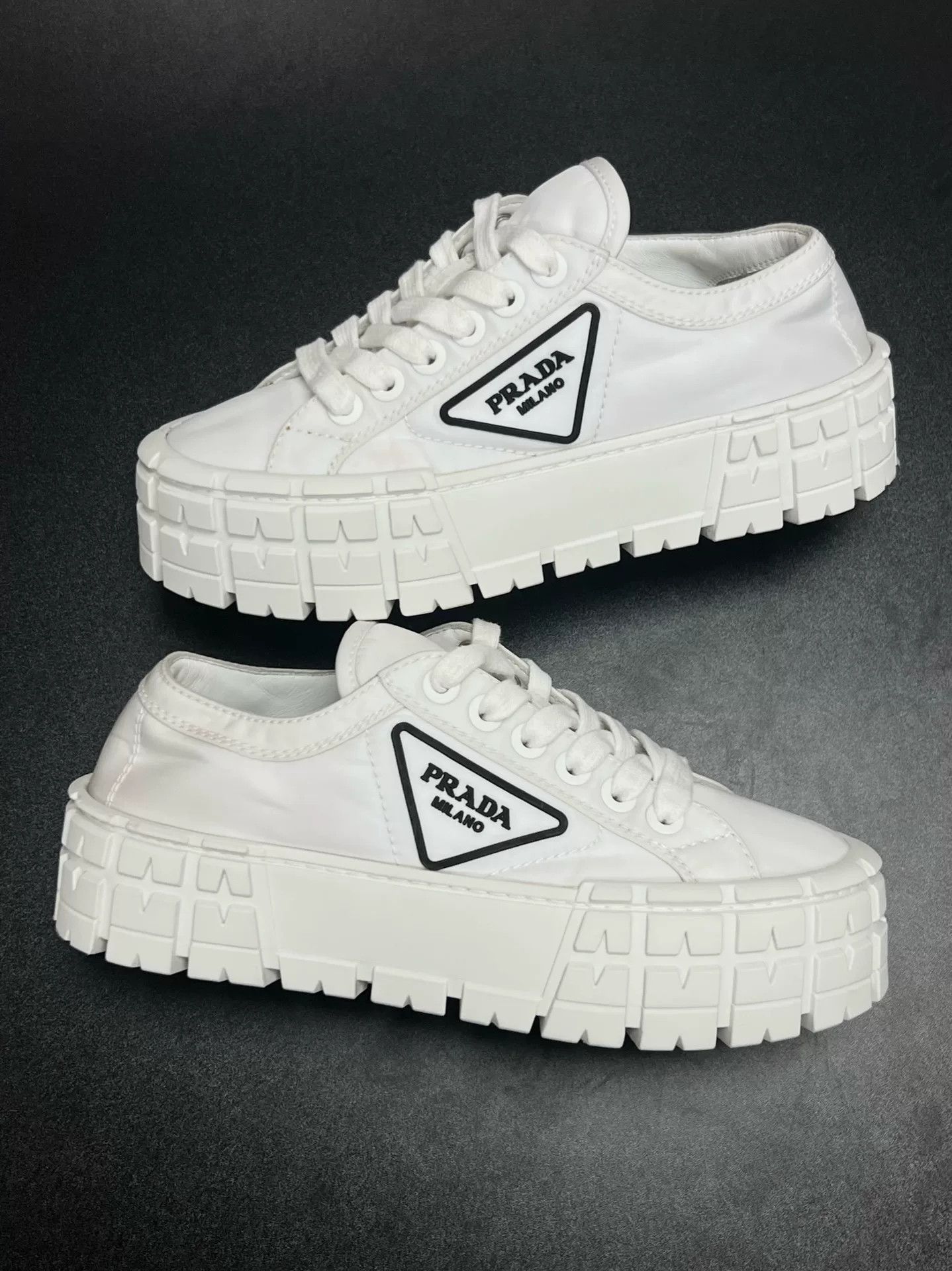 Prada Prada Nylon White Lowtop Sneakers us_7 Women Size US 7 / IT 37 - 5 Thumbnail