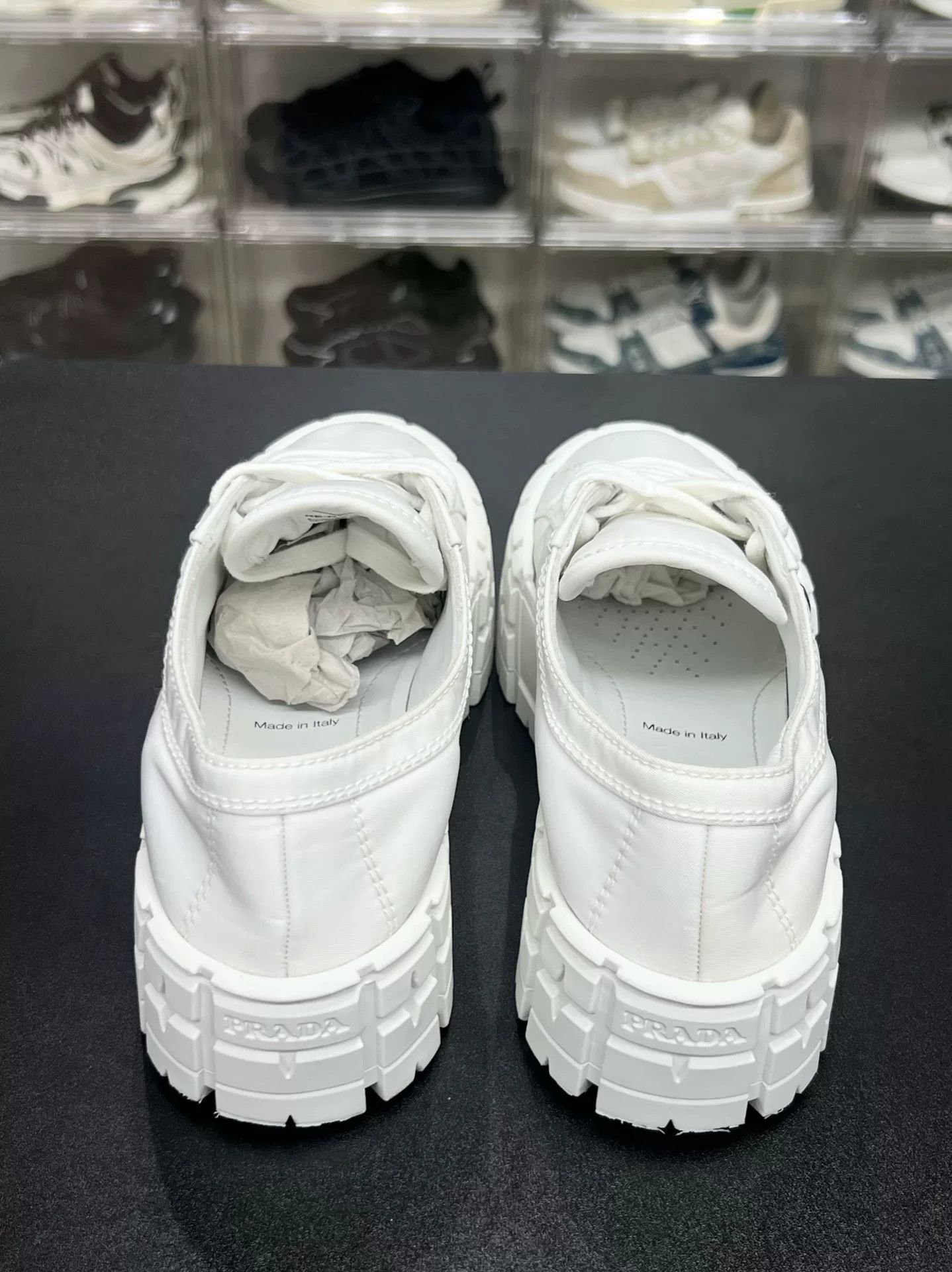 Prada Prada Nylon White Lowtop Sneakers us_7 Women Size US 7 / IT 37 - 7 Thumbnail