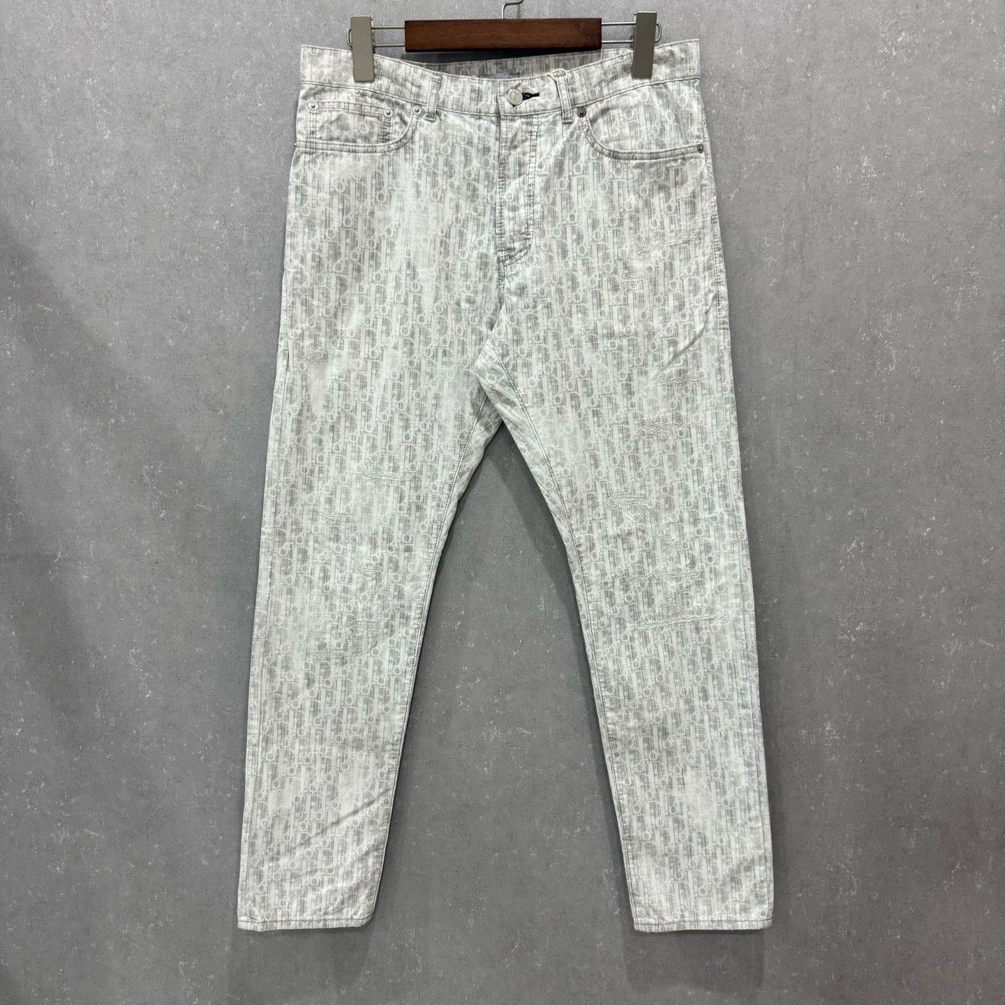Dior Dior Grey Oblique Monogram Denim Jeans Size 31 Size US 31 - 4 Thumbnail