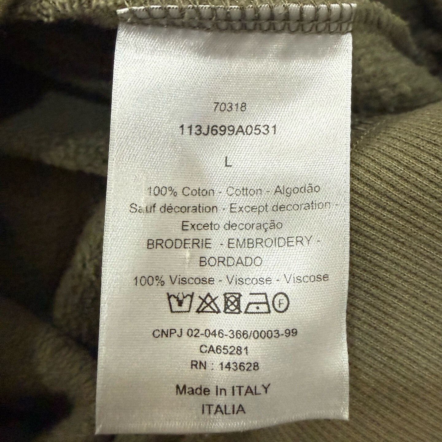 Dior Dior CD Logo Embroidered Sweatshirt Size L Size US L / EU 52-54 / 3 - 5 Thumbnail