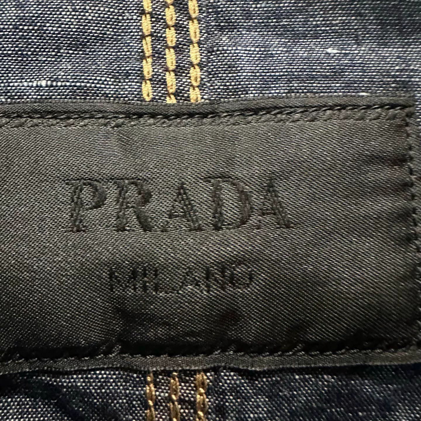 Prada Prada Linen Denim Triangle Logo Jacket Size L Size US L / EU 52-54 / 3 - 5 Thumbnail