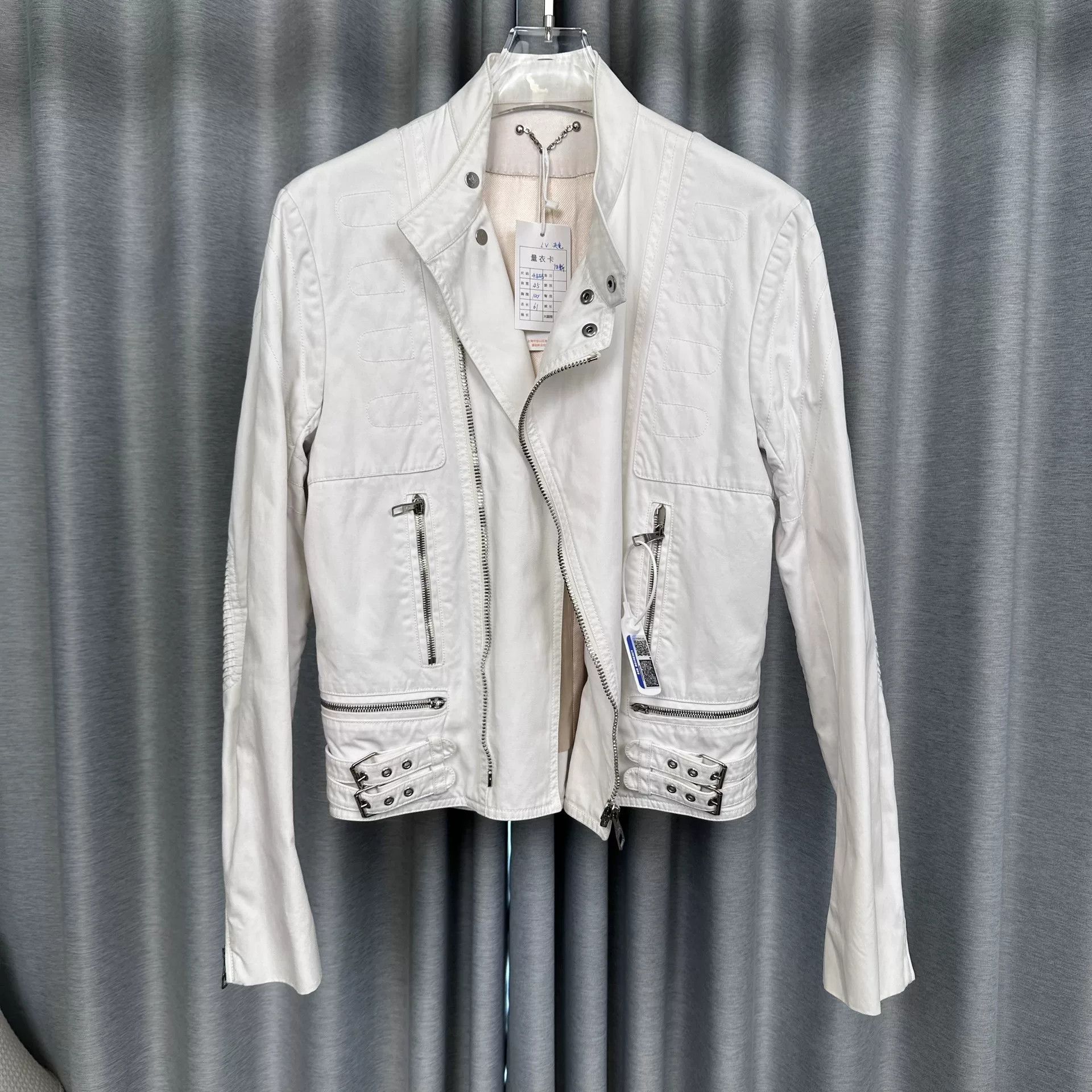 Louis Vuitton Louis Vuitton White Cotton Biker Jacket 48 Size US M / EU 48-50 / 2 - 2 Thumbnail