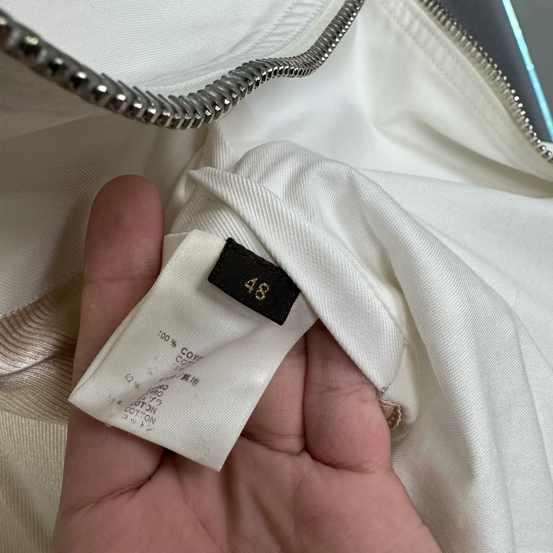 Louis Vuitton Louis Vuitton White Cotton Biker Jacket 48 Size US M / EU 48-50 / 2 - 5 Thumbnail