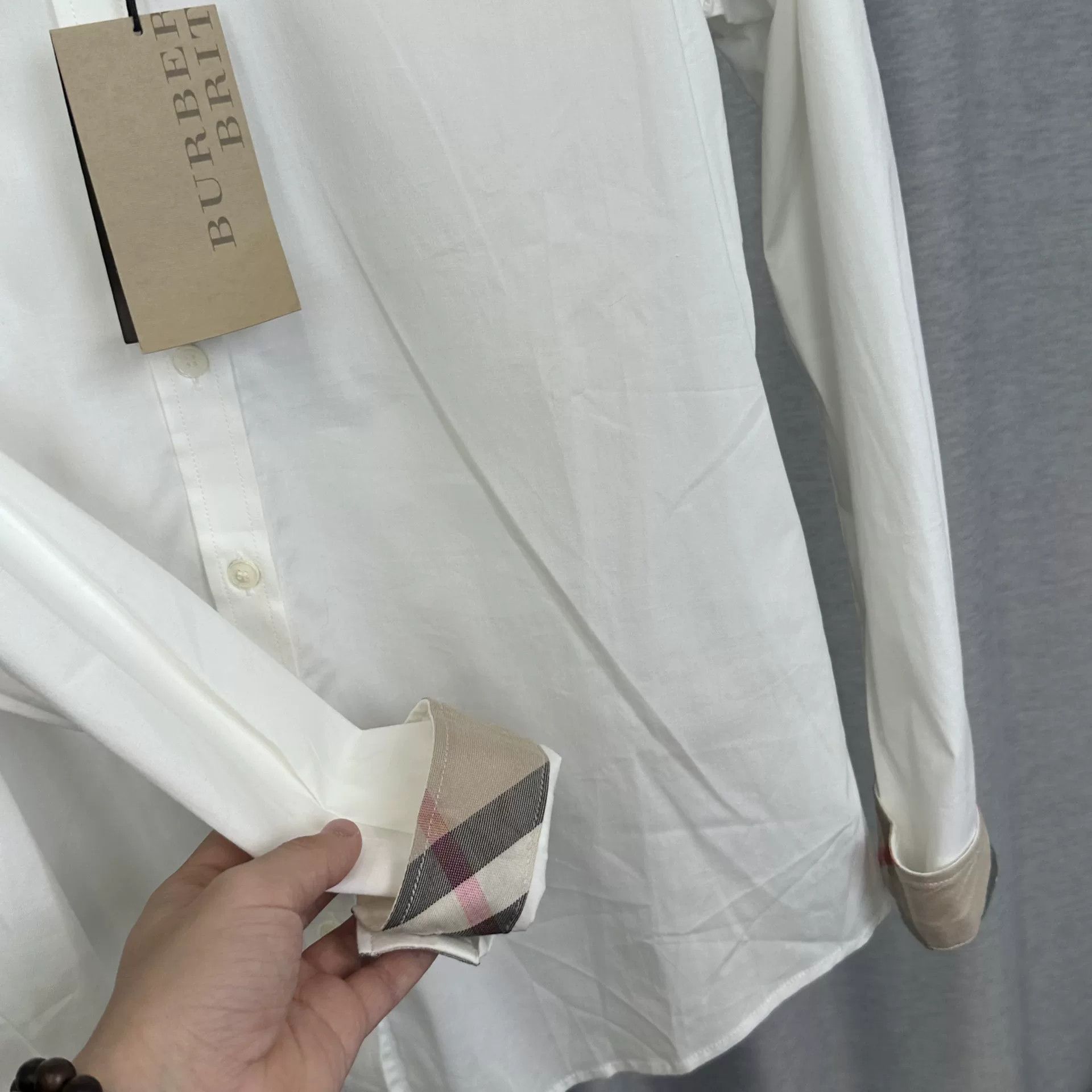 Burberry Burberry Check Trim Long Sleeve Shirt Size M Size US M / EU 48-50 / 2 - 4 Thumbnail