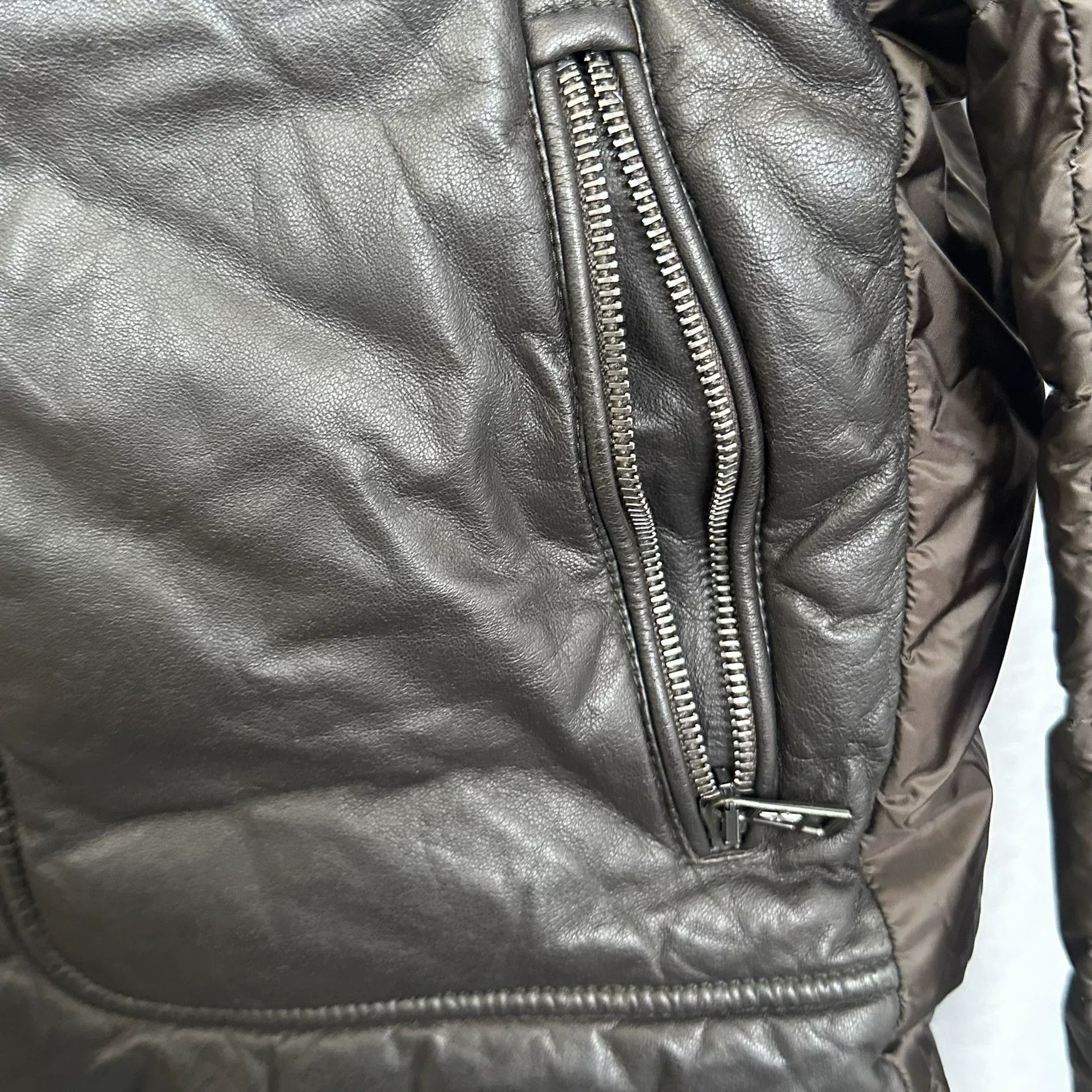 Moncler Moncler Leather Trim Padded Down Jacket Size M Size US M / EU 48-50 / 2 - 7 Thumbnail