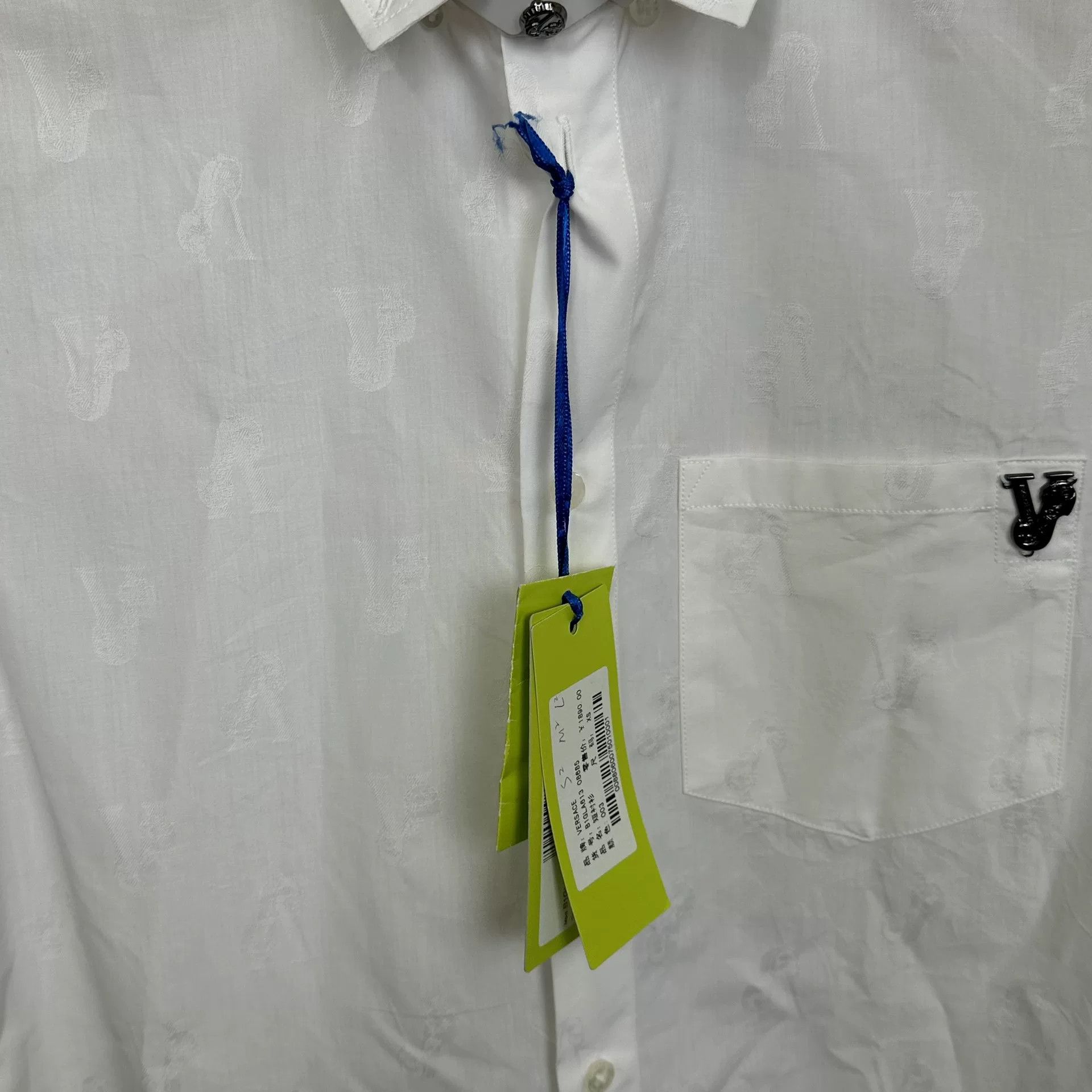 Versace Versace Embroidered V Logo Short Sleeve Shirt S Size US S / EU 44-46 / 1 - 3 Thumbnail