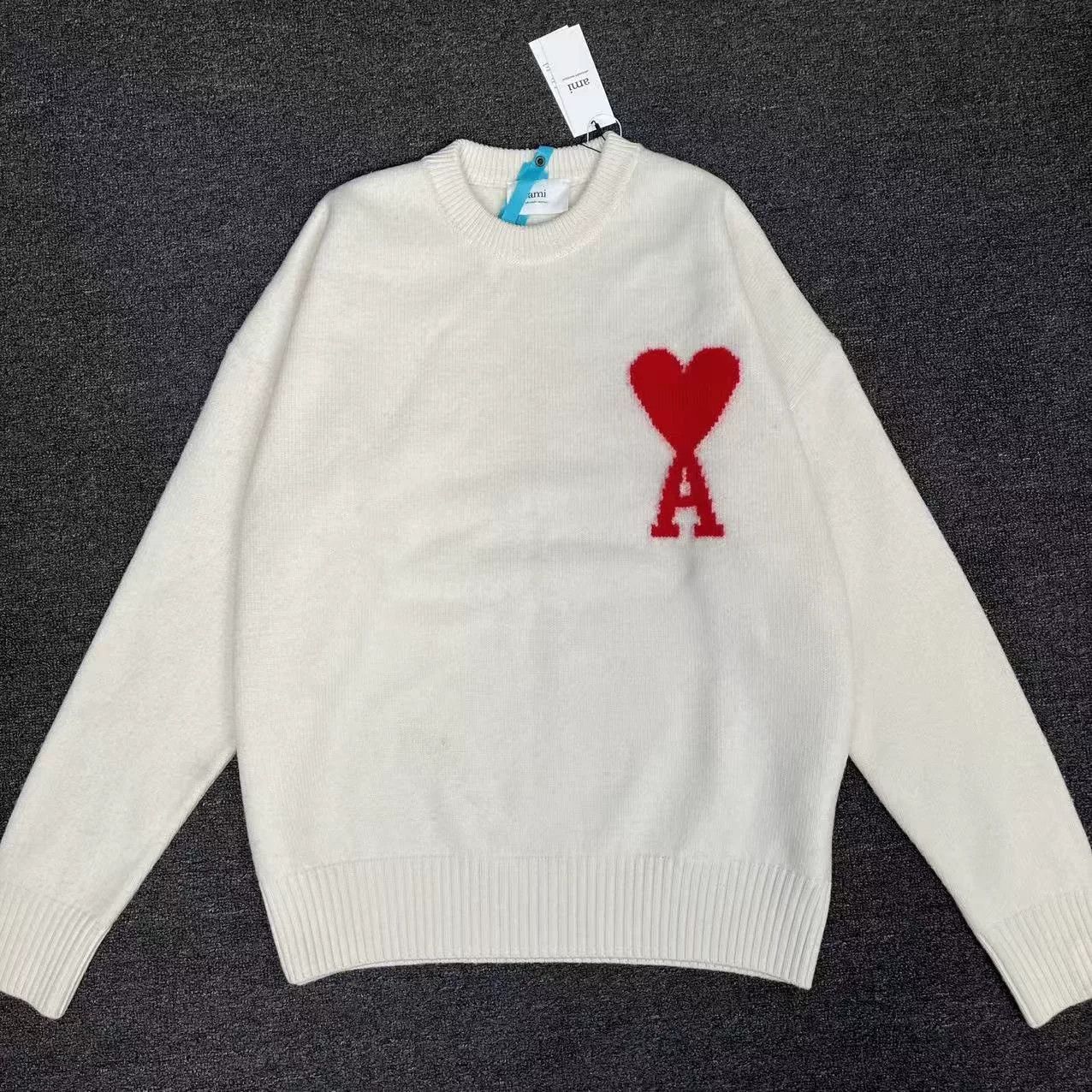 AMI AMI Paris Red Heart Ami de Coeur Wool Sweater L Size US L / EU 52-54 / 3 - 3 Thumbnail
