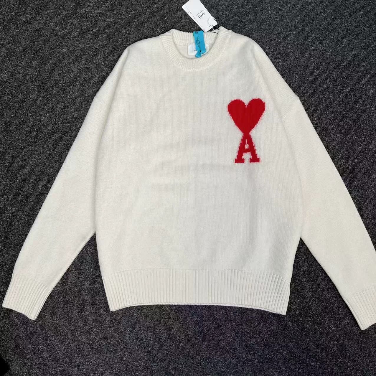 AMI AMI Paris Red Heart Ami de Coeur Wool Sweater L Size US L / EU 52-54 / 3 - 2 Thumbnail