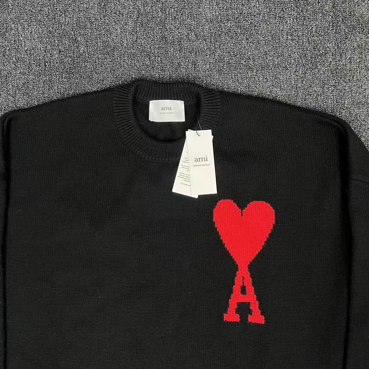 AMI AMI Red Heart Logo Sweater L Size US L / EU 52-54 / 3 - 3 Thumbnail
