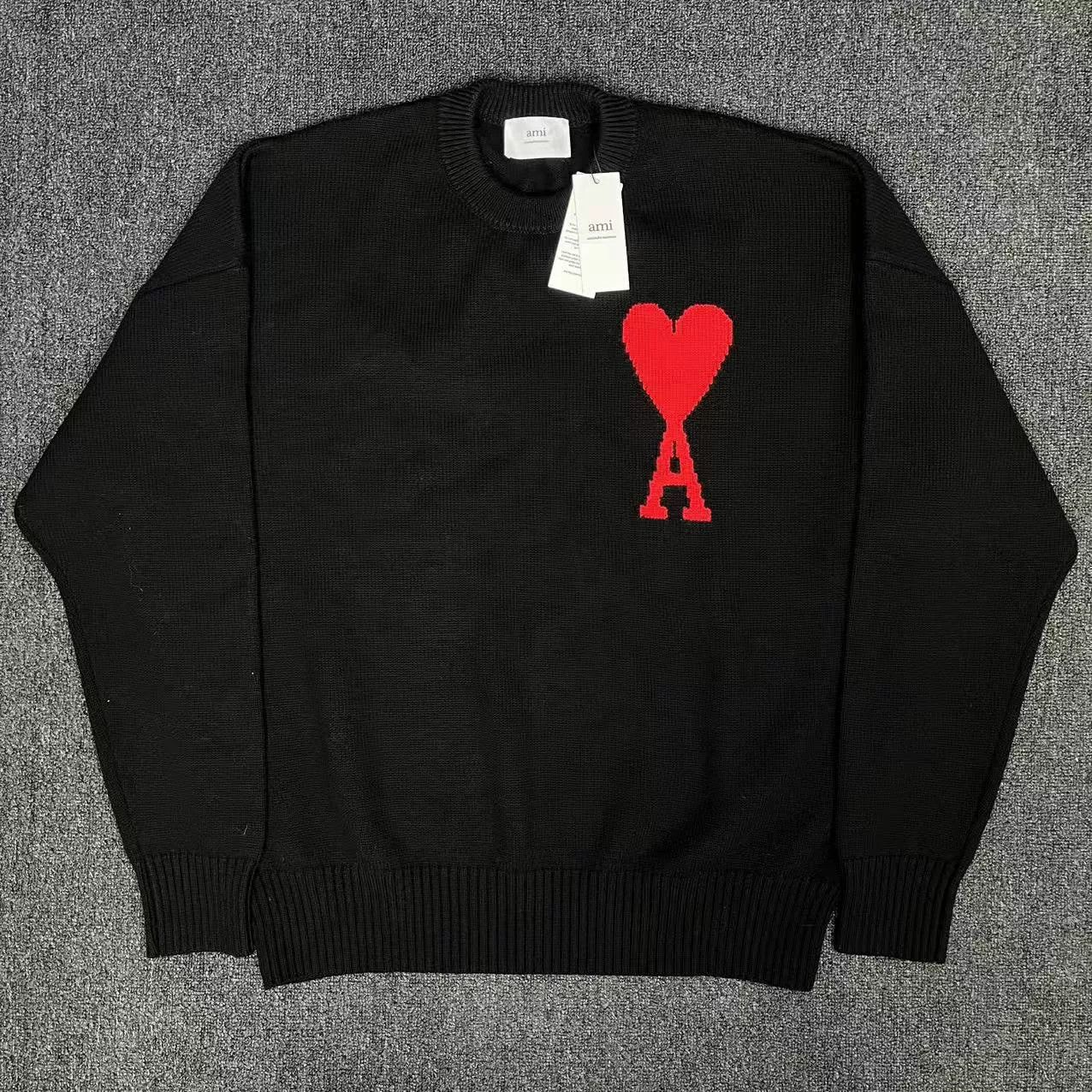 AMI AMI Red Heart Logo Sweater L Size US L / EU 52-54 / 3 - 2 Thumbnail