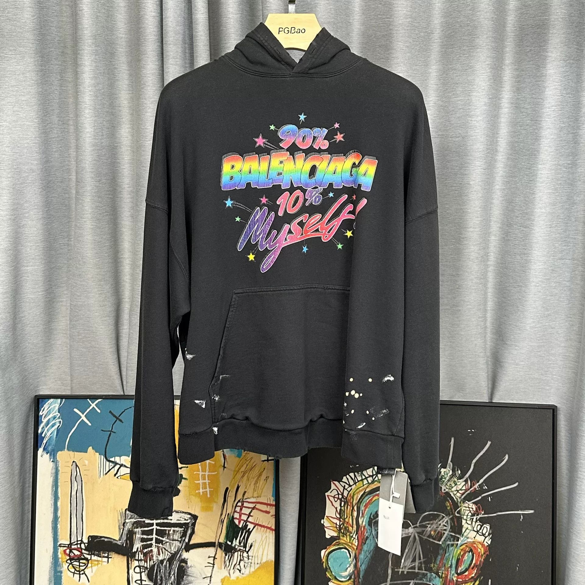 Balenciaga Balenciaga Rainbow Graffiti Hoodie Size L Size US L / EU 52-54 / 3 - 2 Thumbnail