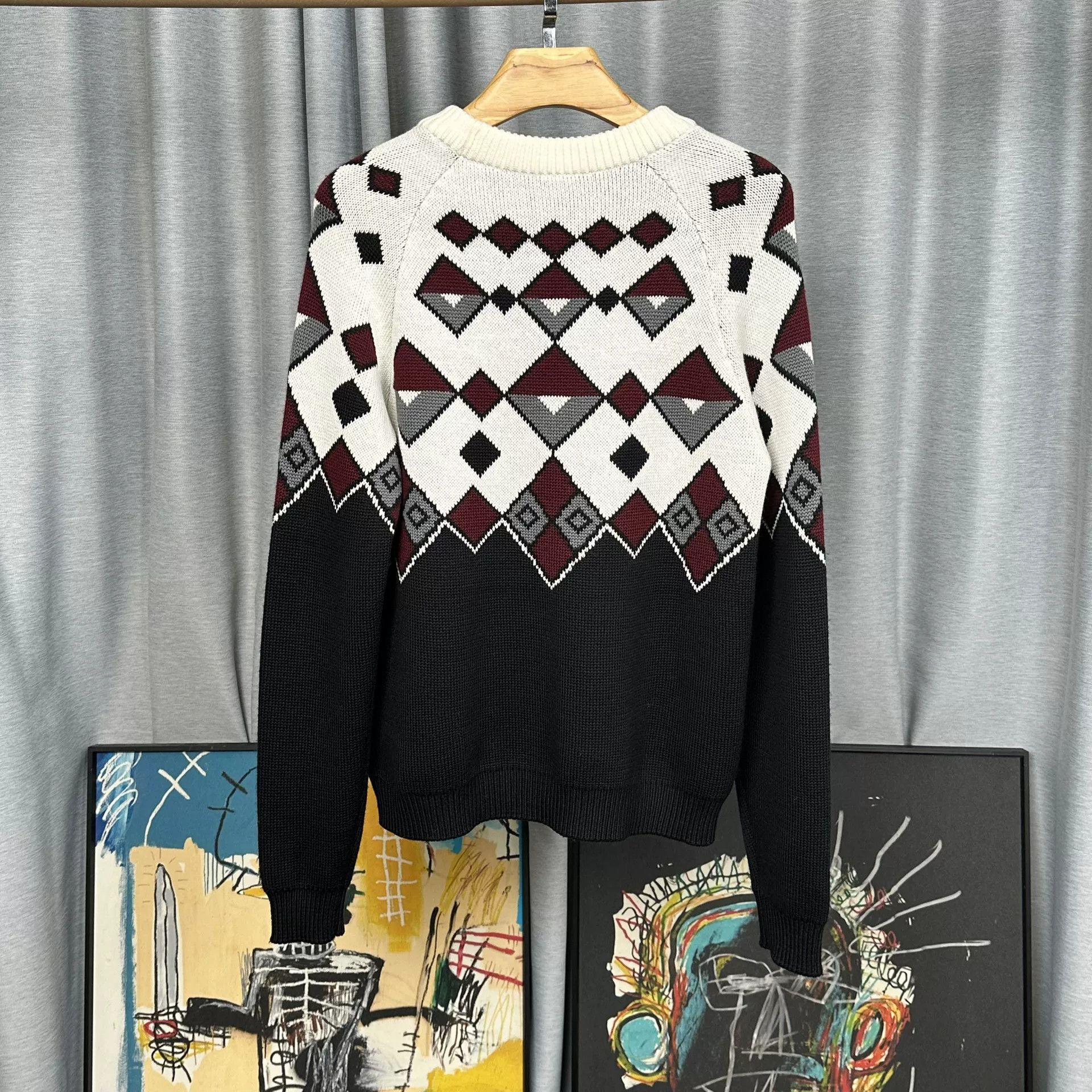 Prada Prada Argyle Geometric Knit Sweater Size 48 Size US M / EU 48-50 / 2 - 3 Thumbnail