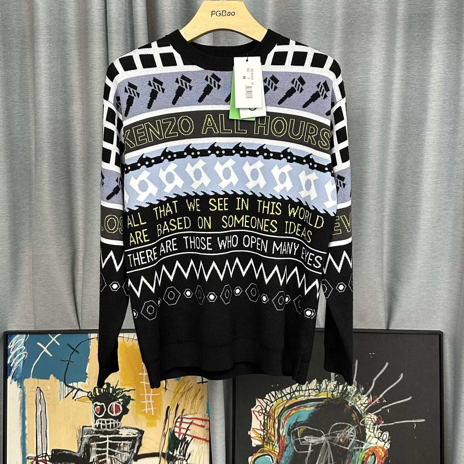 Kenzo Kenzo Graphic All Hours Intarsia Sweater Size S Size US S / EU 44-46 / 1 - 2 Thumbnail