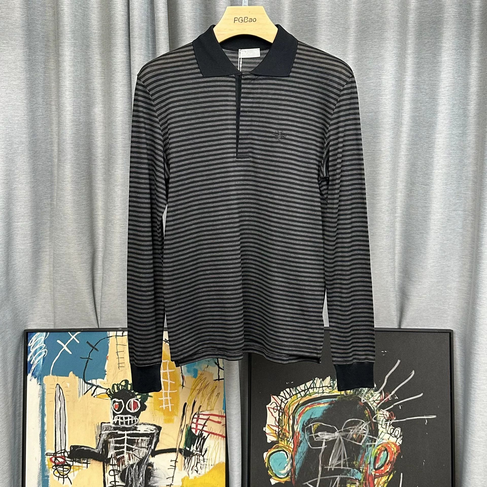 Dior Dior Striped Long Sleeve Polo Shirt 46 Size US S / EU 44-46 / 1 - 2 Thumbnail