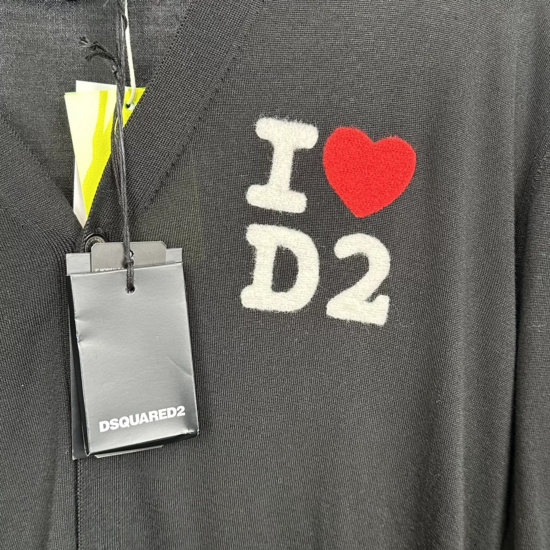Dsquared2 Dsquared2 I ❤️ D2 Logo Knit Cardigan Size L Size US L / EU 52-54 / 3 - 4 Thumbnail