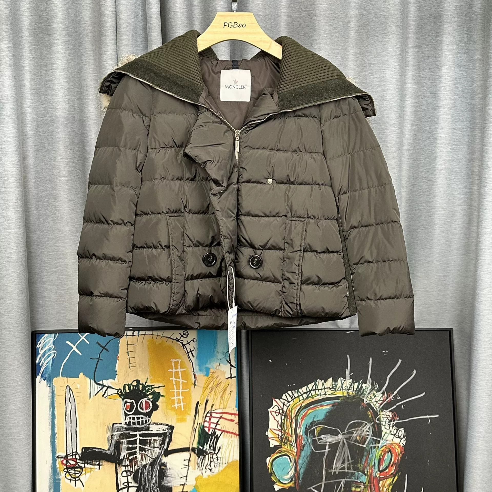 Moncler Moncler Wool Paneled Fur Trim Down Jacket Size 0 Size XS / US 0-2 / IT 36-38 - 2 Thumbnail