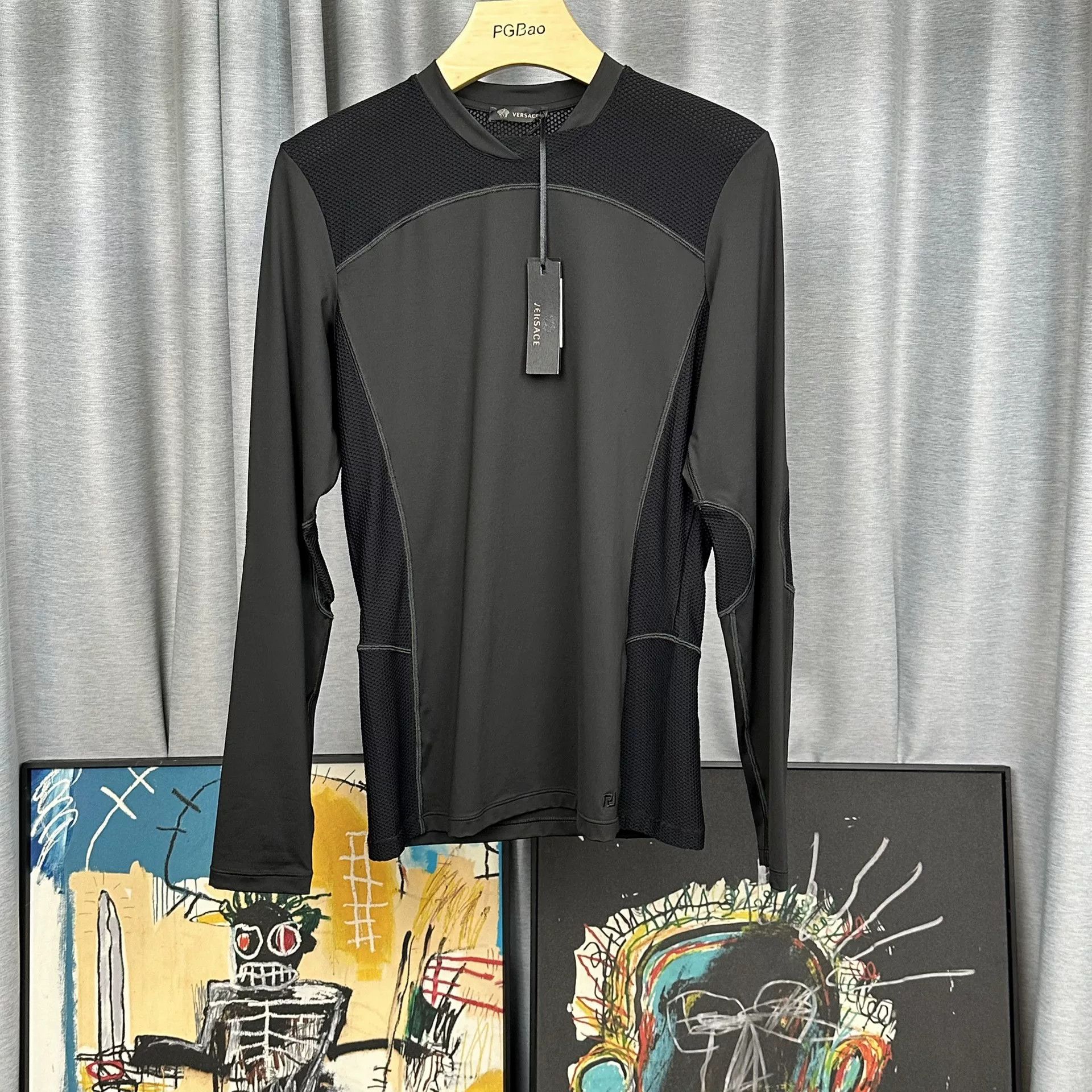 Versace Versace Embroidered Medusa Mesh Long Sleeve Shirt M Size US M / EU 48-50 / 2 - 2 Thumbnail