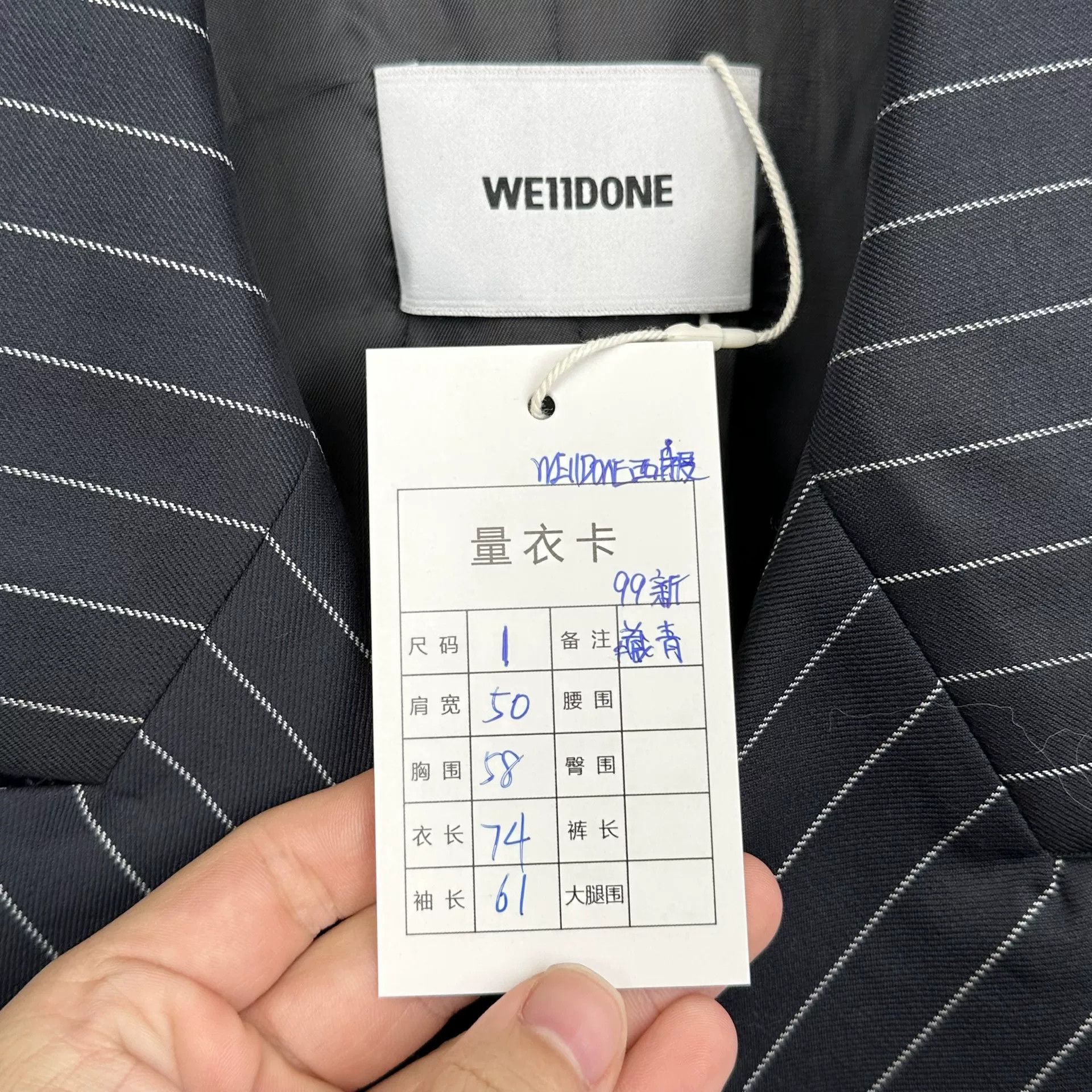 WE11DONE WE11DONE Pinstripe Double Breasted Blazer Size 1 Size 36R - 4 Thumbnail