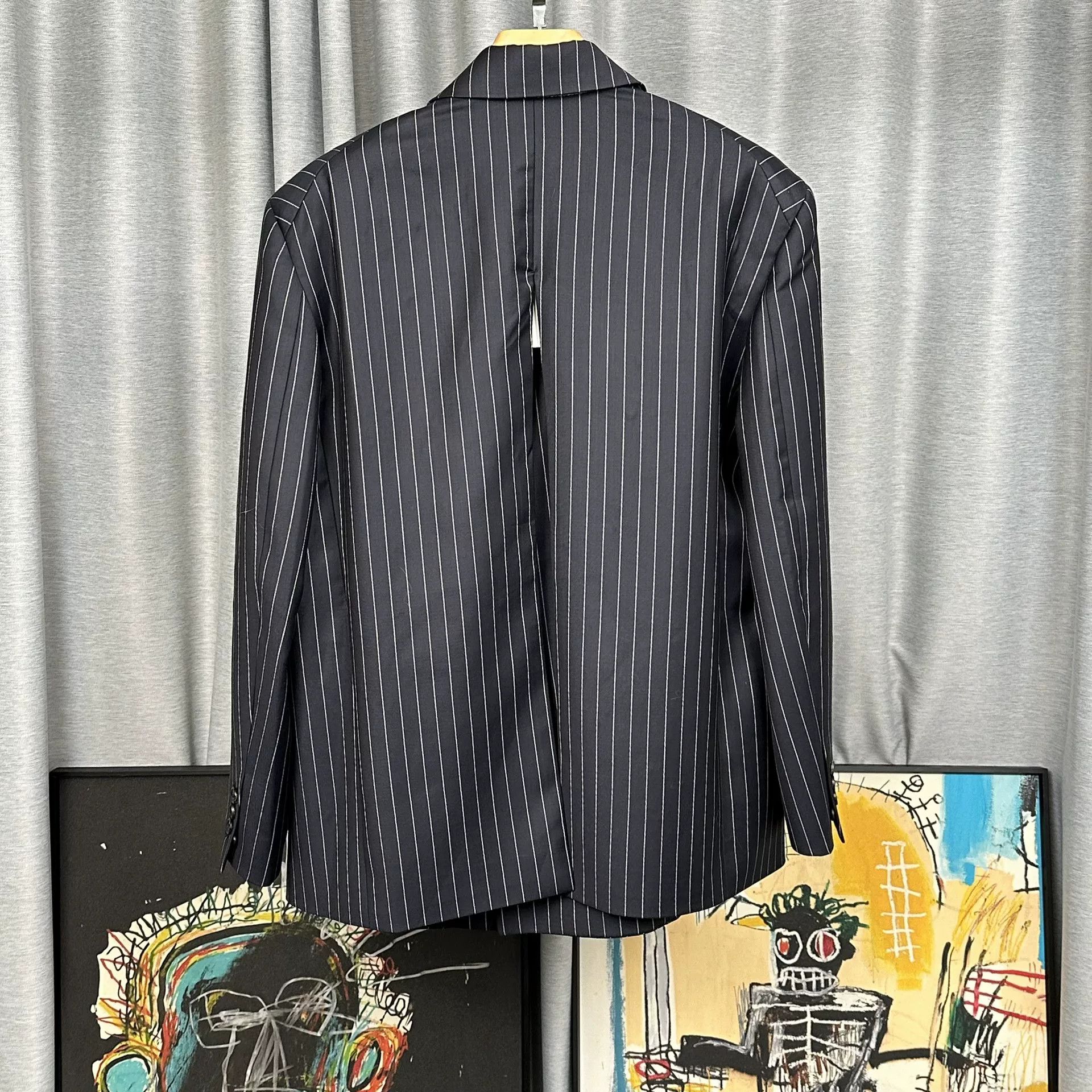WE11DONE WE11DONE Pinstripe Double Breasted Blazer Size 1 Size 36R - 3 Thumbnail