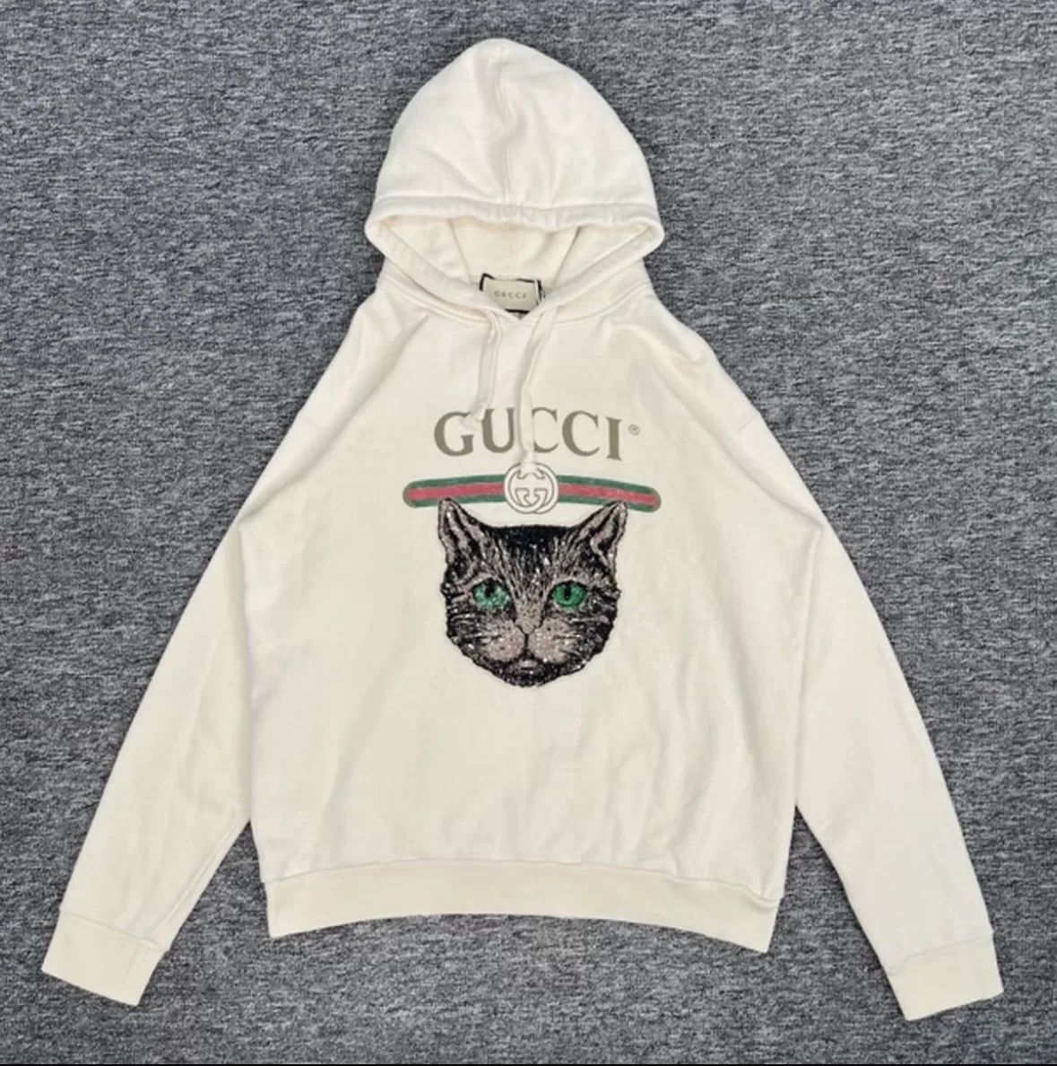 Gucci Gucci Sequin Cat Embroidery Hoodie Size L Size US L / EU 52-54 / 3 - 2 Thumbnail