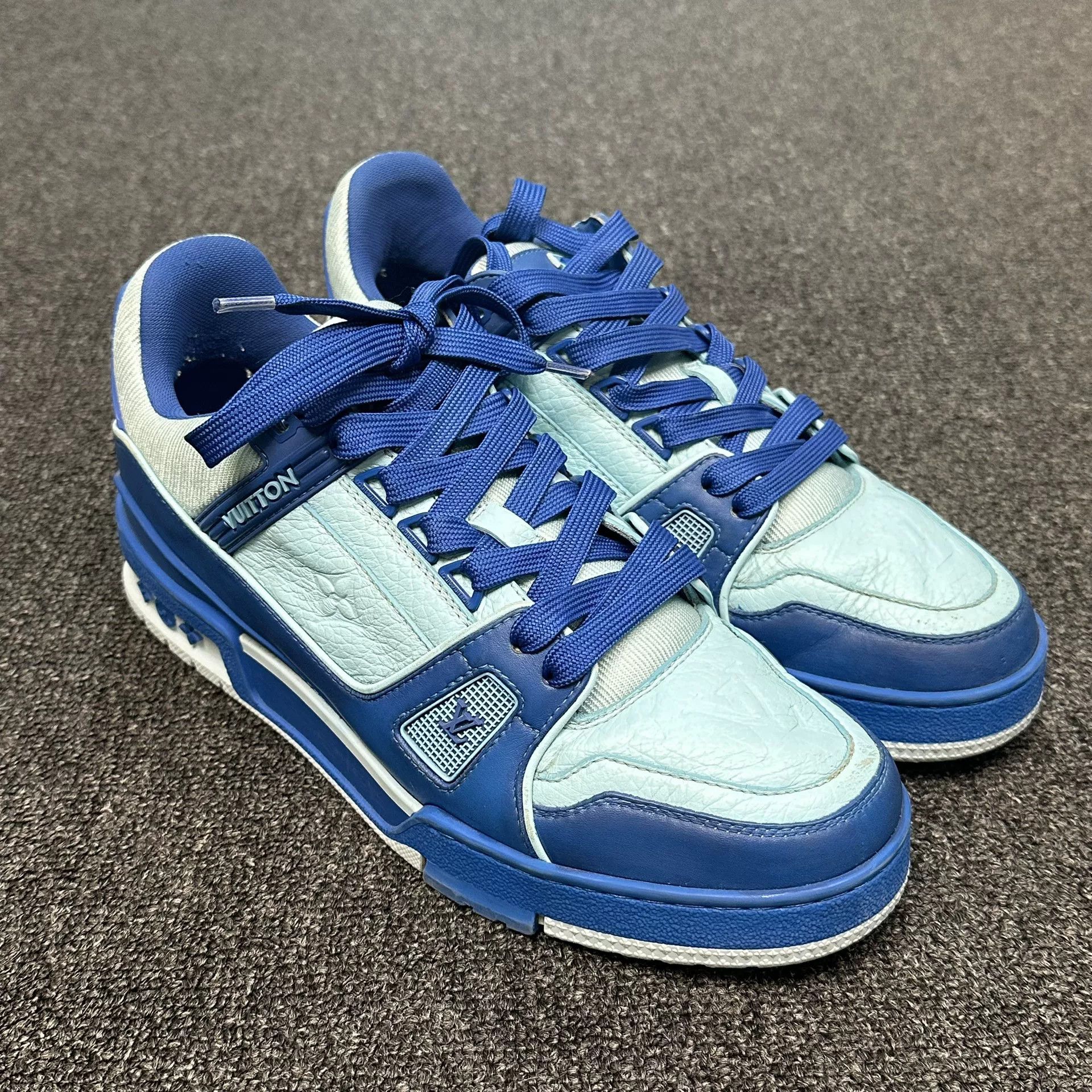 Louis Vuitton Louis Vuitton Blue LV Trainer Sneakers 40 Size US 7 / EU 40 - 2 Thumbnail