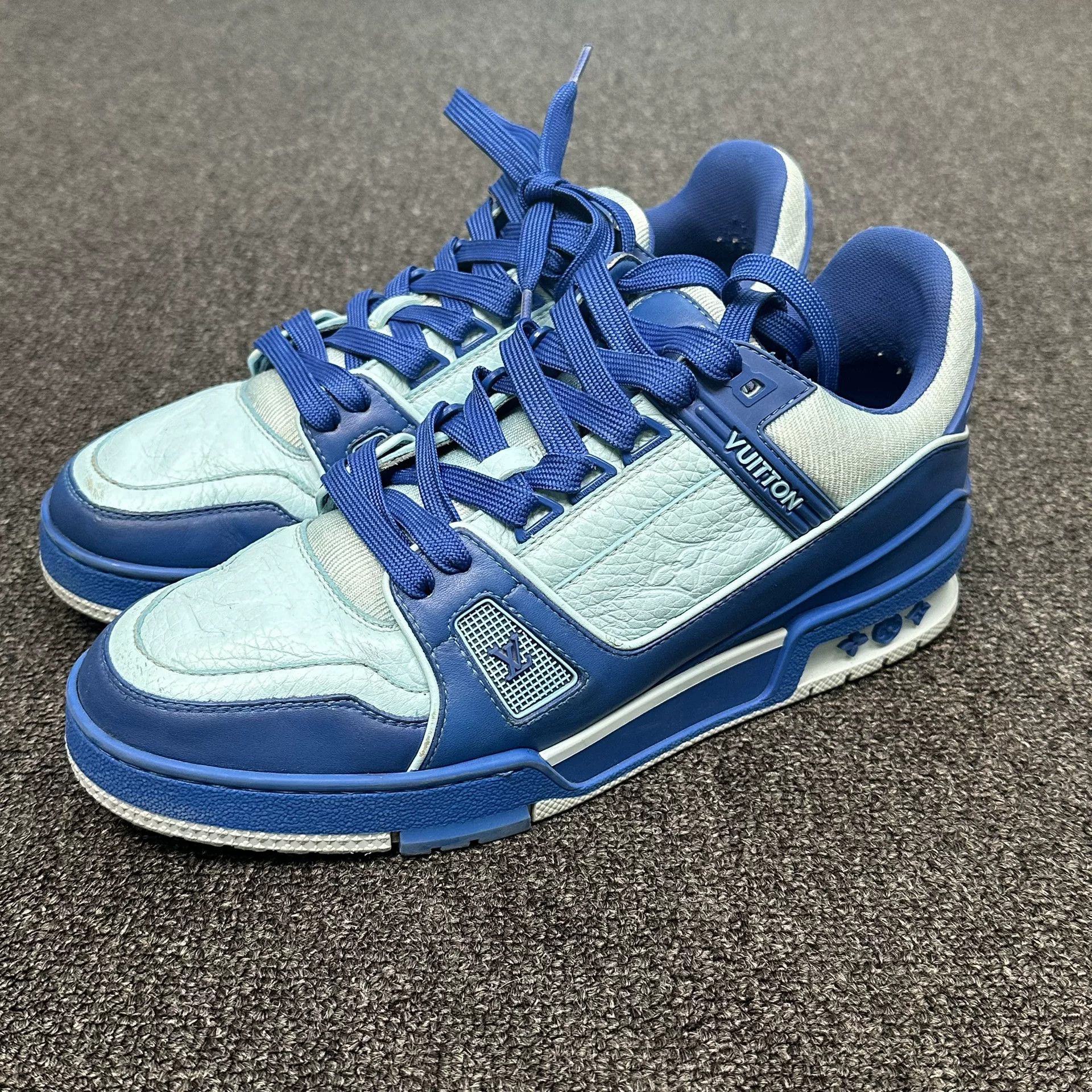 Louis Vuitton Louis Vuitton Blue LV Trainer Sneakers 40 Size US 7 / EU 40 - 3 Thumbnail