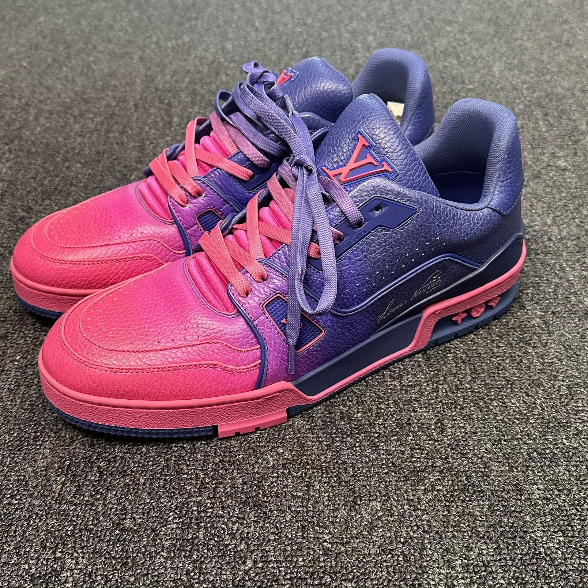 Louis Vuitton Louis Vuitton Purple Pink LV Trainer Sneakers Size 8 Size US 9 / EU 42 - 3 Thumbnail