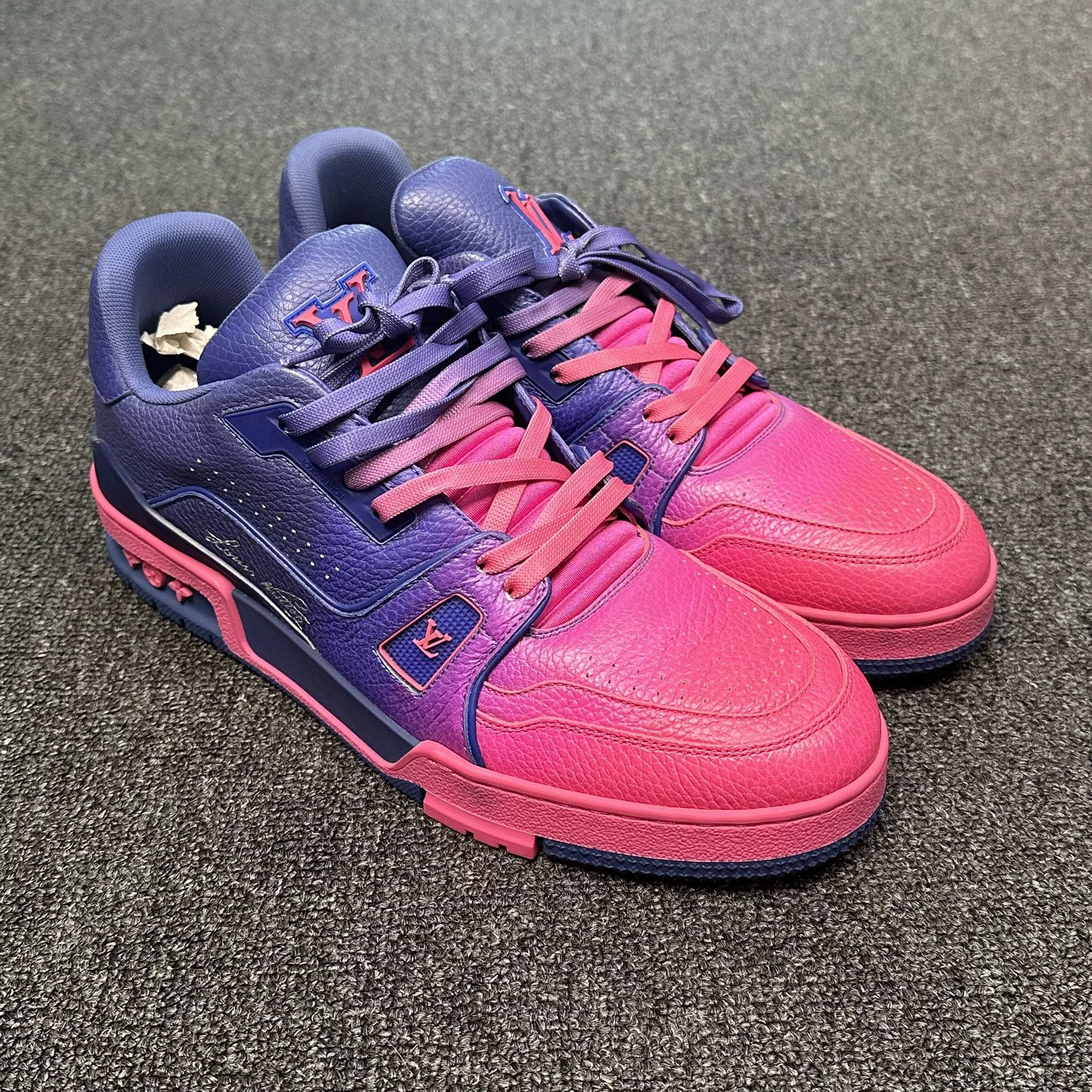 Louis Vuitton Louis Vuitton Purple Pink LV Trainer Sneakers Size 8 Size US 9 / EU 42 - 2 Thumbnail