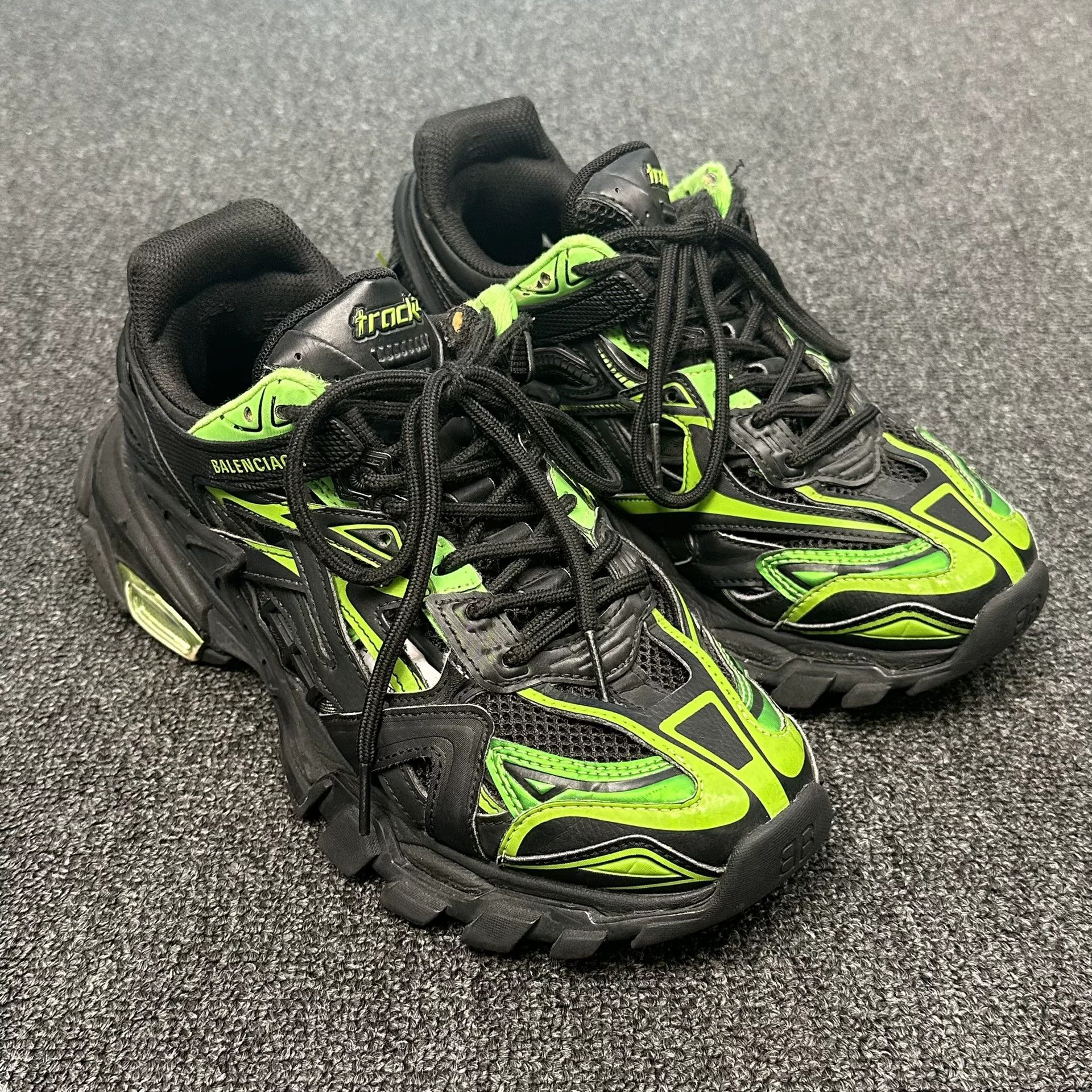 Balenciaga Balenciaga Black Green Track Sneakers US 6 Size US 6 / EU 39 - 2 Thumbnail