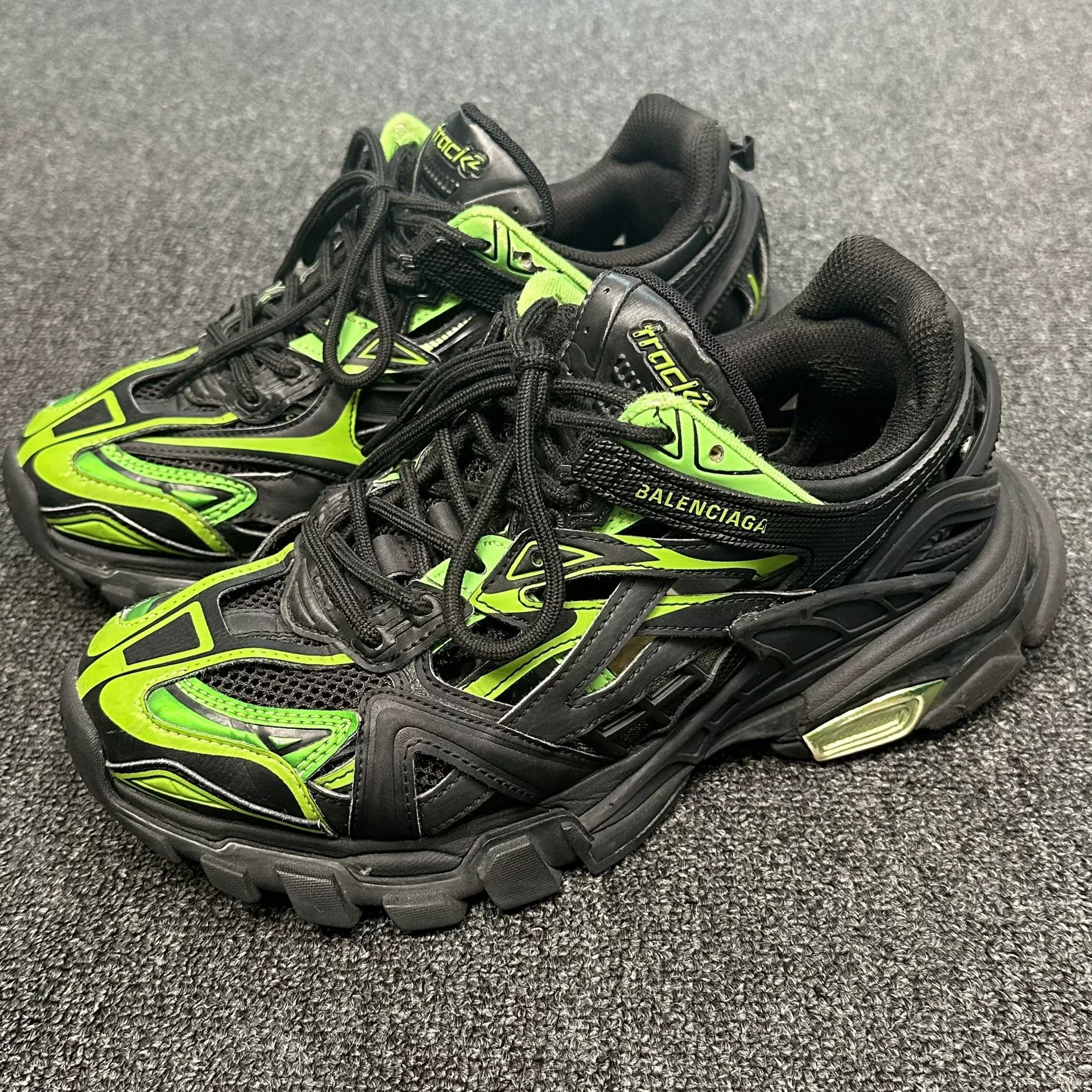 Balenciaga Balenciaga Black Green Track Sneakers US 6 Size US 6 / EU 39 - 3 Thumbnail