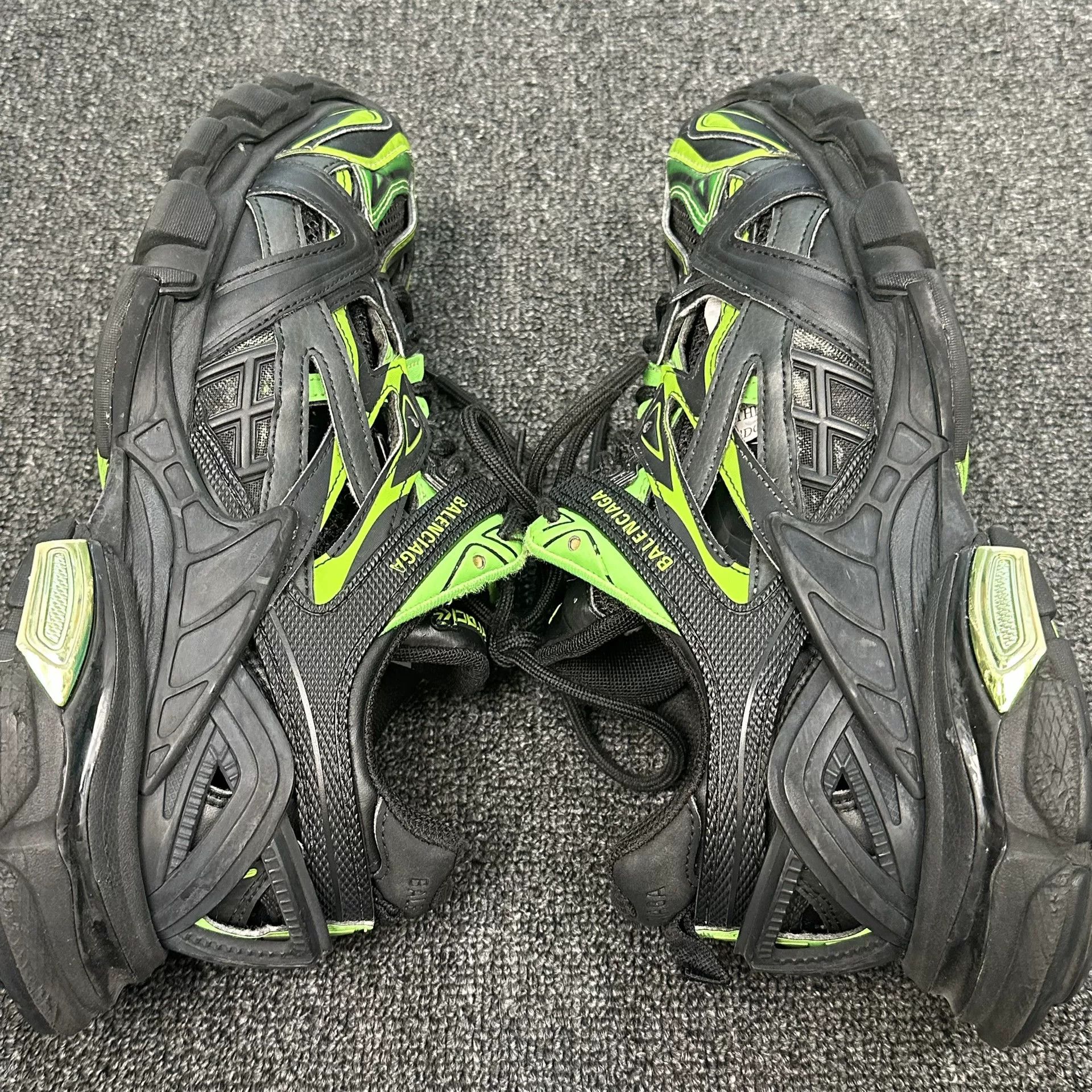 Balenciaga Balenciaga Black Green Track Sneakers US 6 Size US 6 / EU 39 - 6 Thumbnail