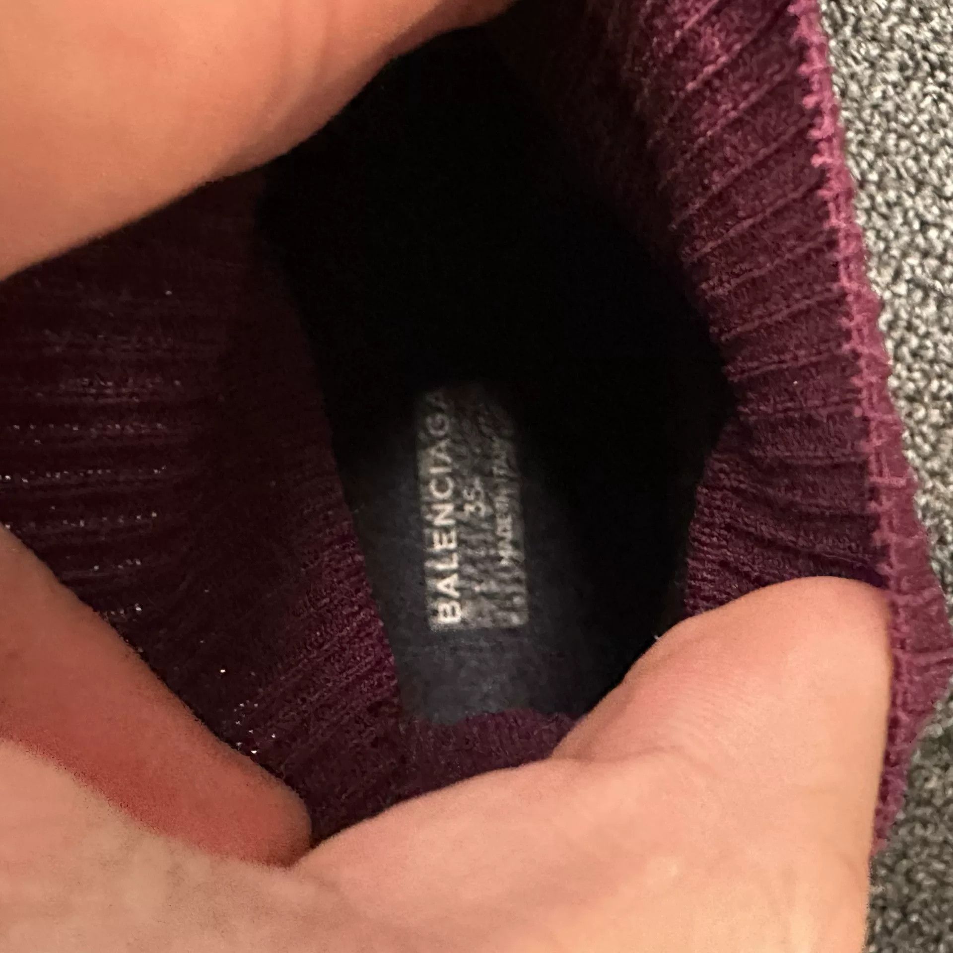 Balenciaga Balenciaga Burgundy Speed Trainer Sneakers 35 Size US 5 / IT 35 - 8 Thumbnail